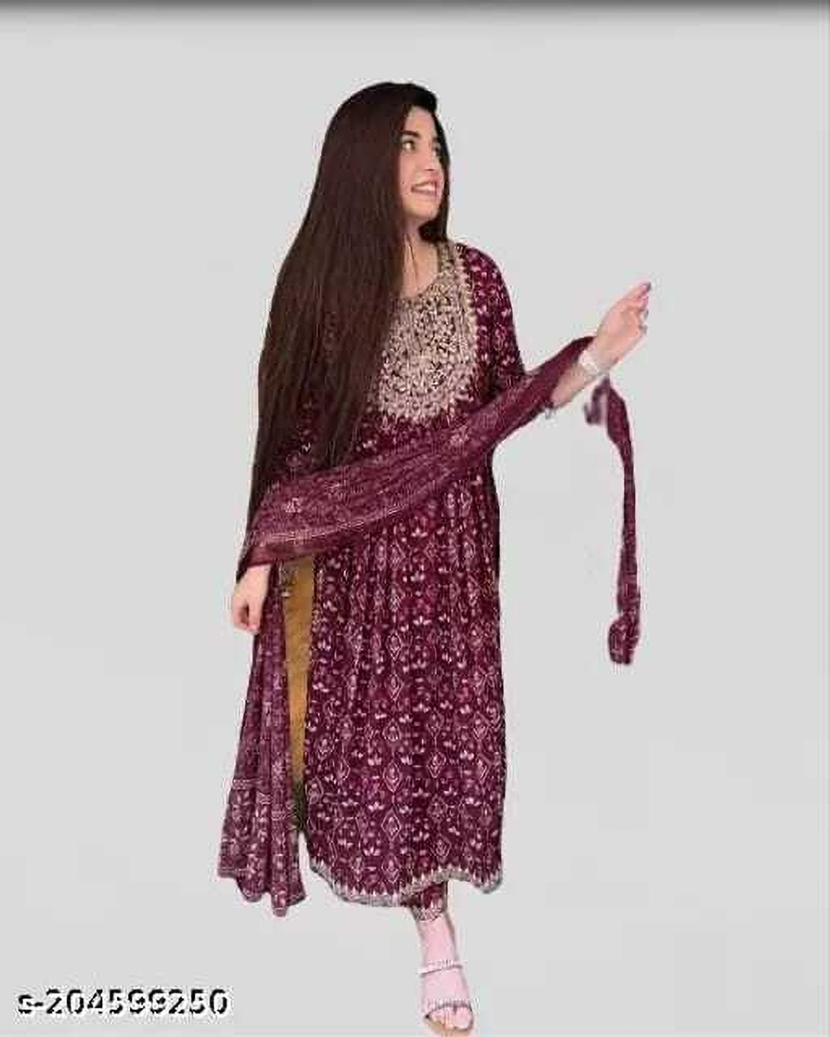 Image of Shantika Women Viscose Rayon Kurta Pant Dupatta Set