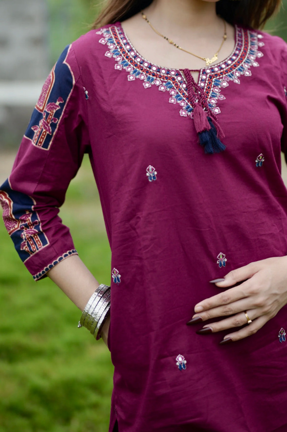 Image of HOUSE OF CLOTHES Women Pure Cotton Kurta Pant Dupatta Set