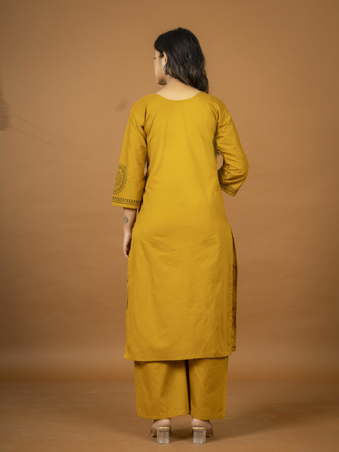 Image of PRAYOSHA FASHION Women Pure Cotton Kurta Palazzo Set