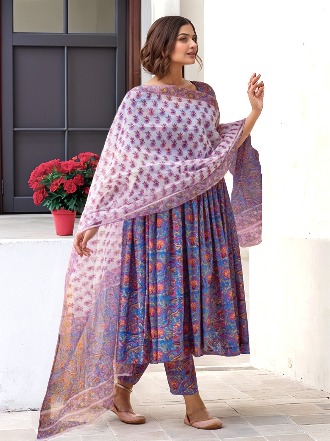 Image of Divastri Women Viscose Rayon Kurta Pant Dupatta Set