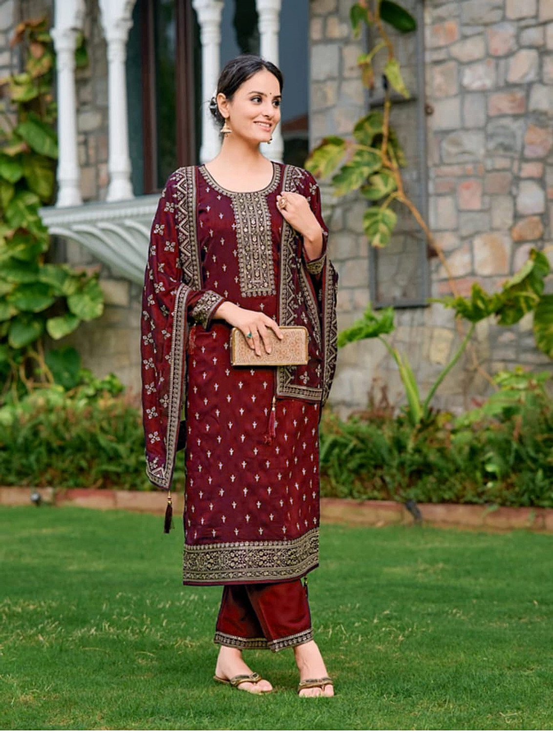 Image of SHISHKALA Printed Kurta, Trouser /Pant & Dupatta Set