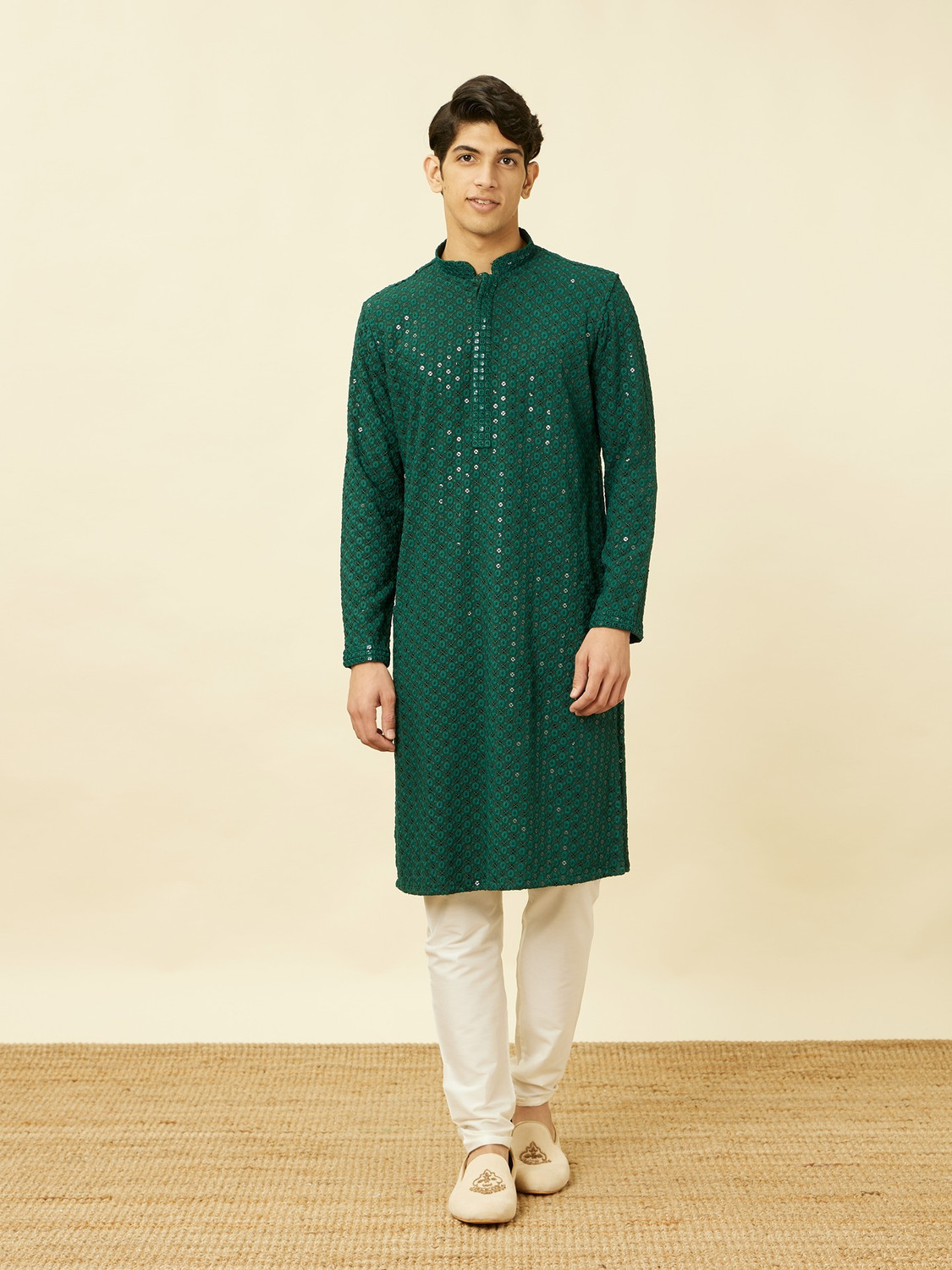 Image of MANYAVAR Men Viscose Rayon Kurta Pyjama Set