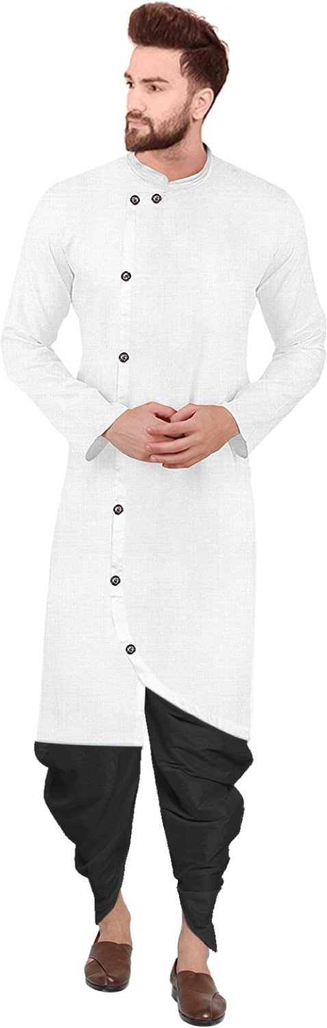 Image of OS Jeans Men Cotton Blend Kurta Dhoti Pant Set