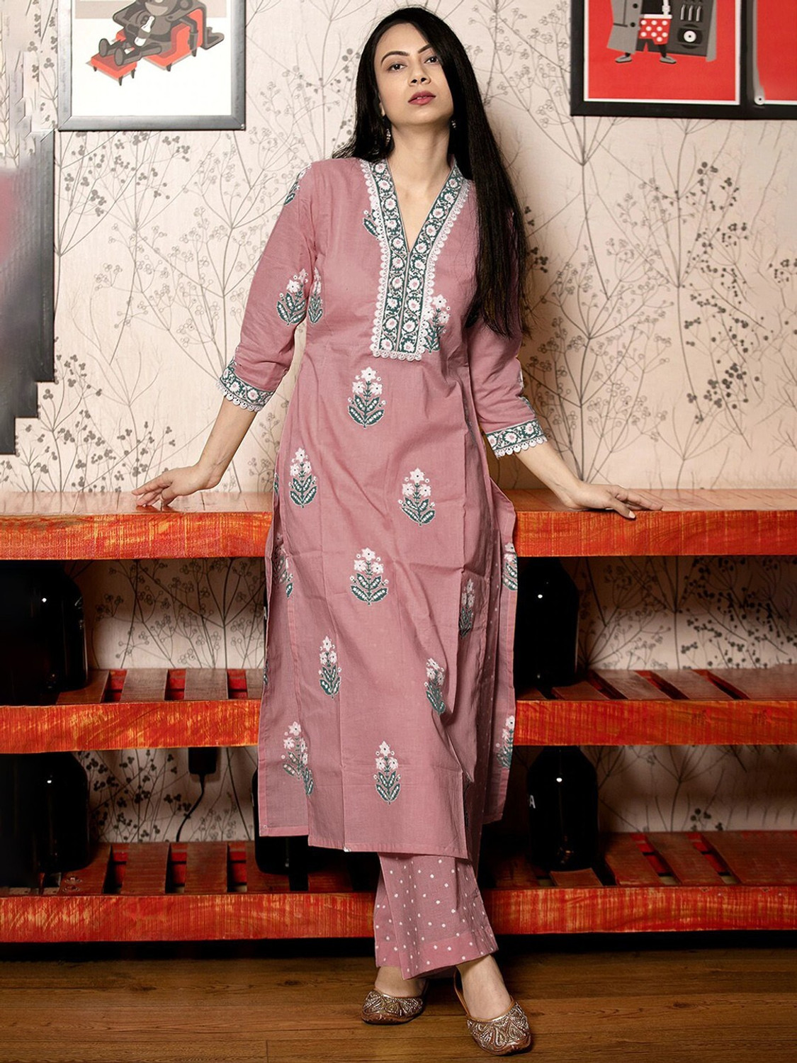 Image of YAGNIK FASHION Women Viscose Rayon Kurti Pant Attached Dupatta Set