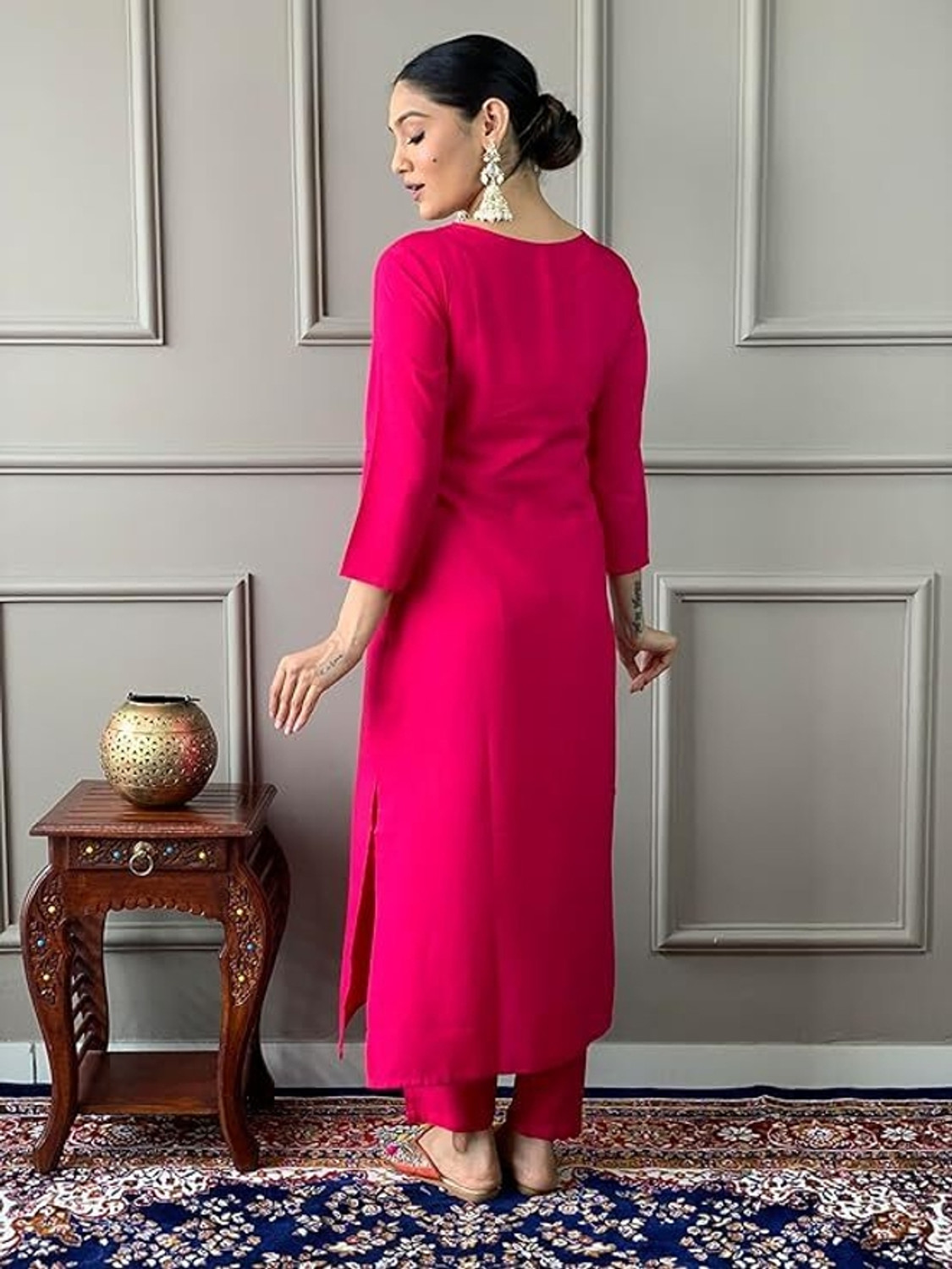 Image of Priniti Women Cotton Rayon Kurta Pant Dupatta Set