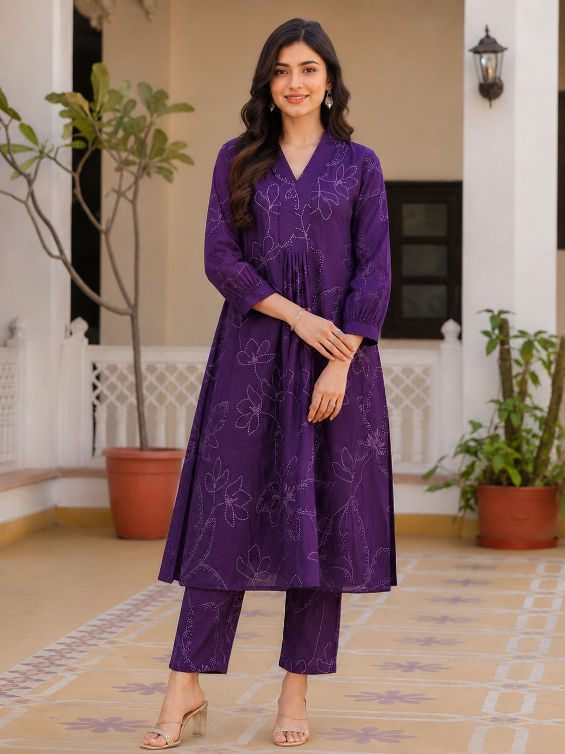 Image of Tasrika Women Pure Cotton Kurta Pant Dupatta Set