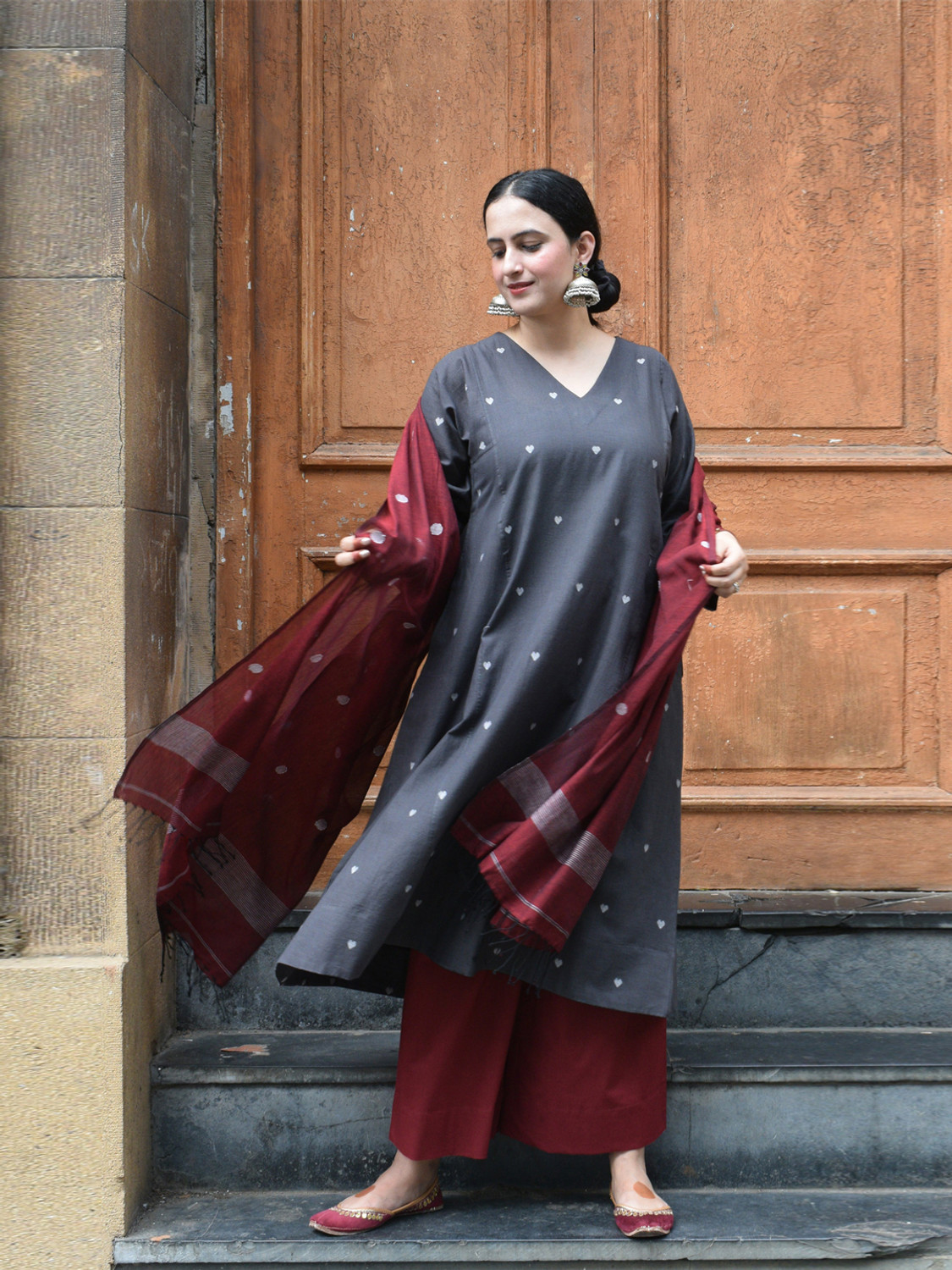 Image of Anni Designer Women Viscose Rayon Kurta Pant Dupatta Set