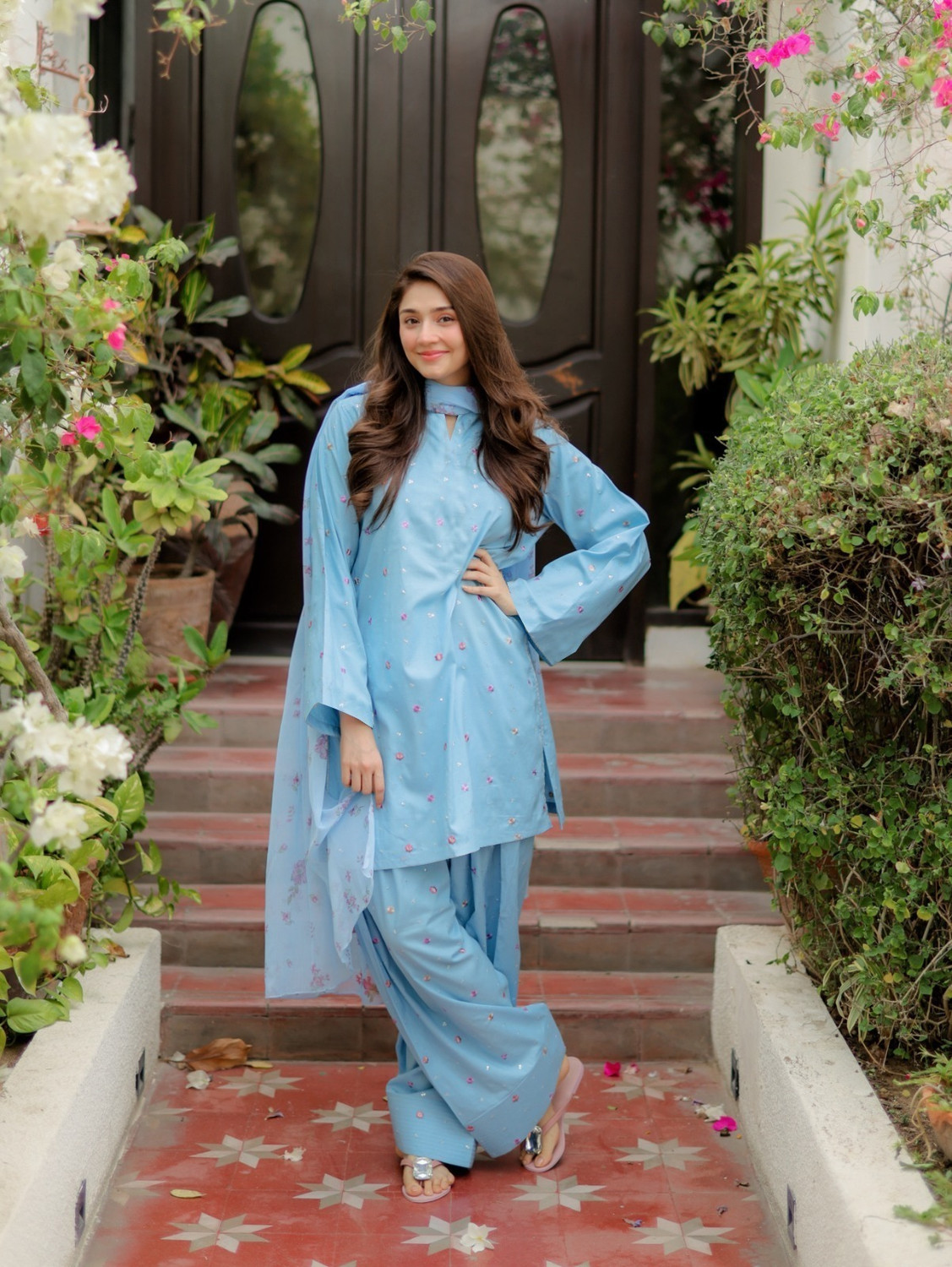 Image of Anni Designer Women Viscose Rayon Kurta Pant Dupatta Set