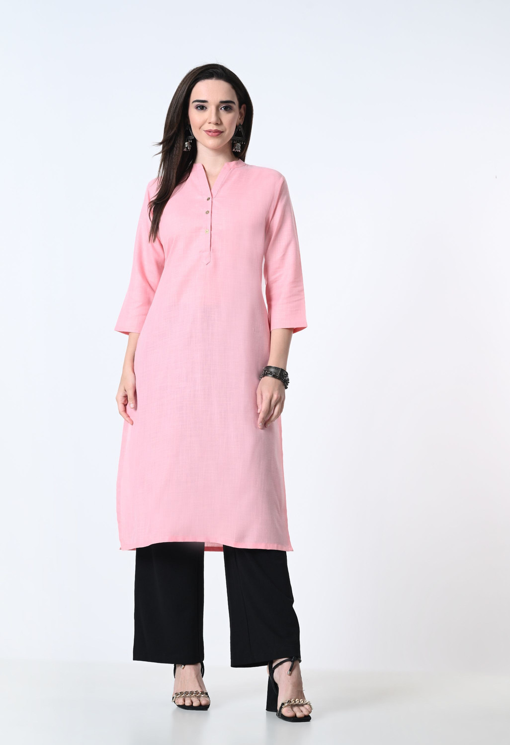 Image of HouseOfCommon Women Cotton Blend Kurta Pant Set