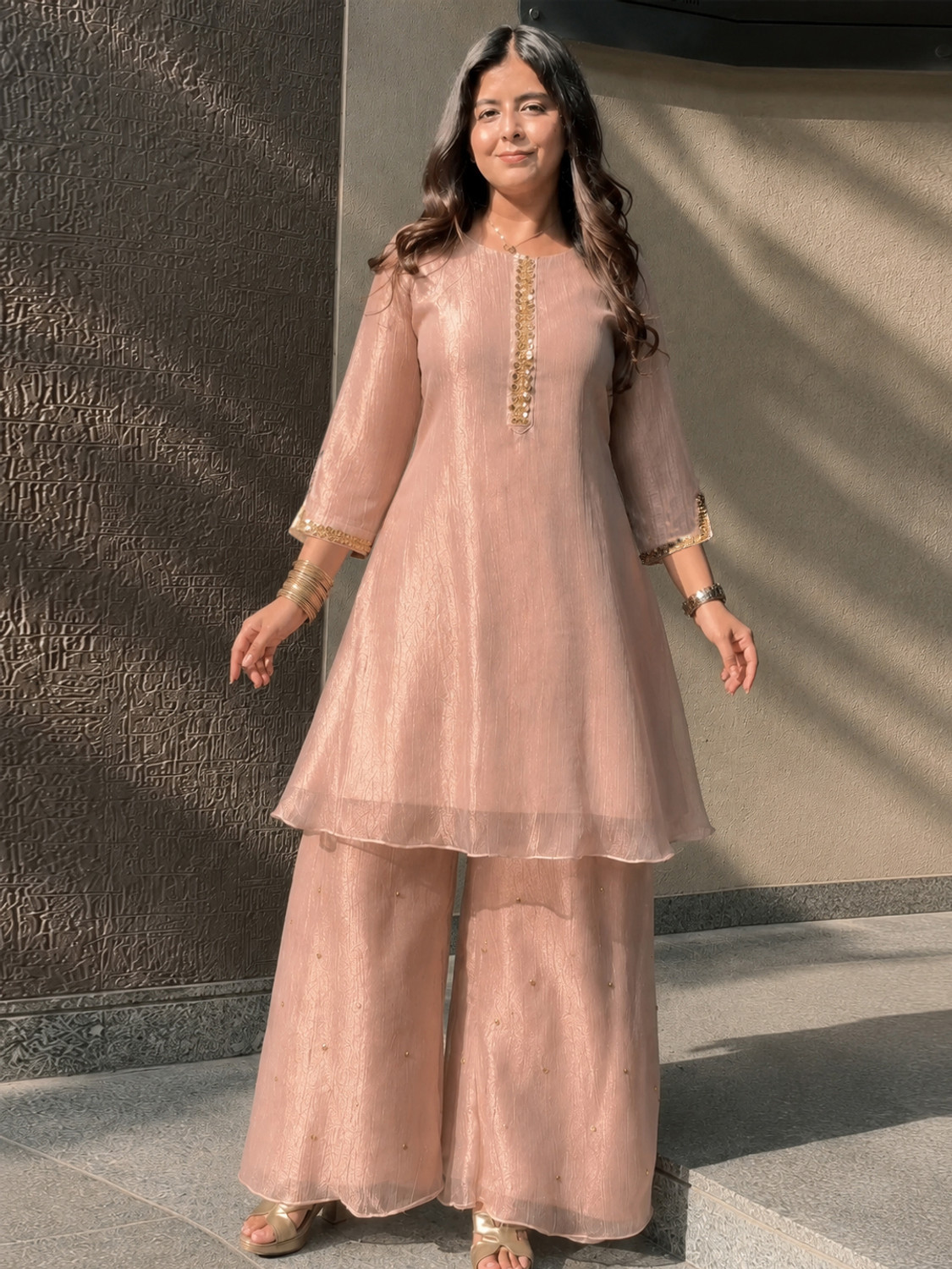 Image of HAMOFY Women Silk Blend Kurti Pant Dupatta Set