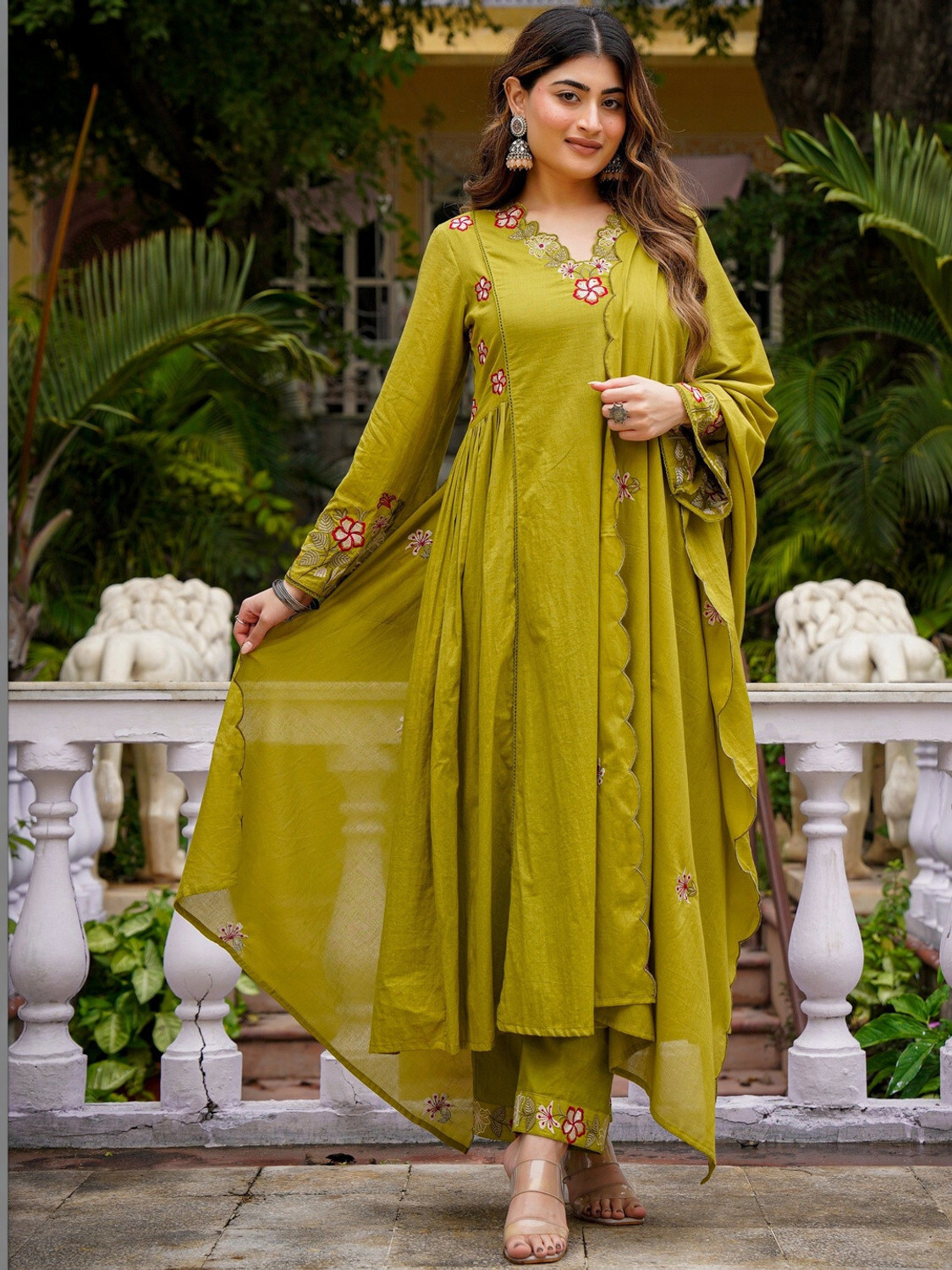 Image of KALPRANG Women Silk Blend Dupatta Set