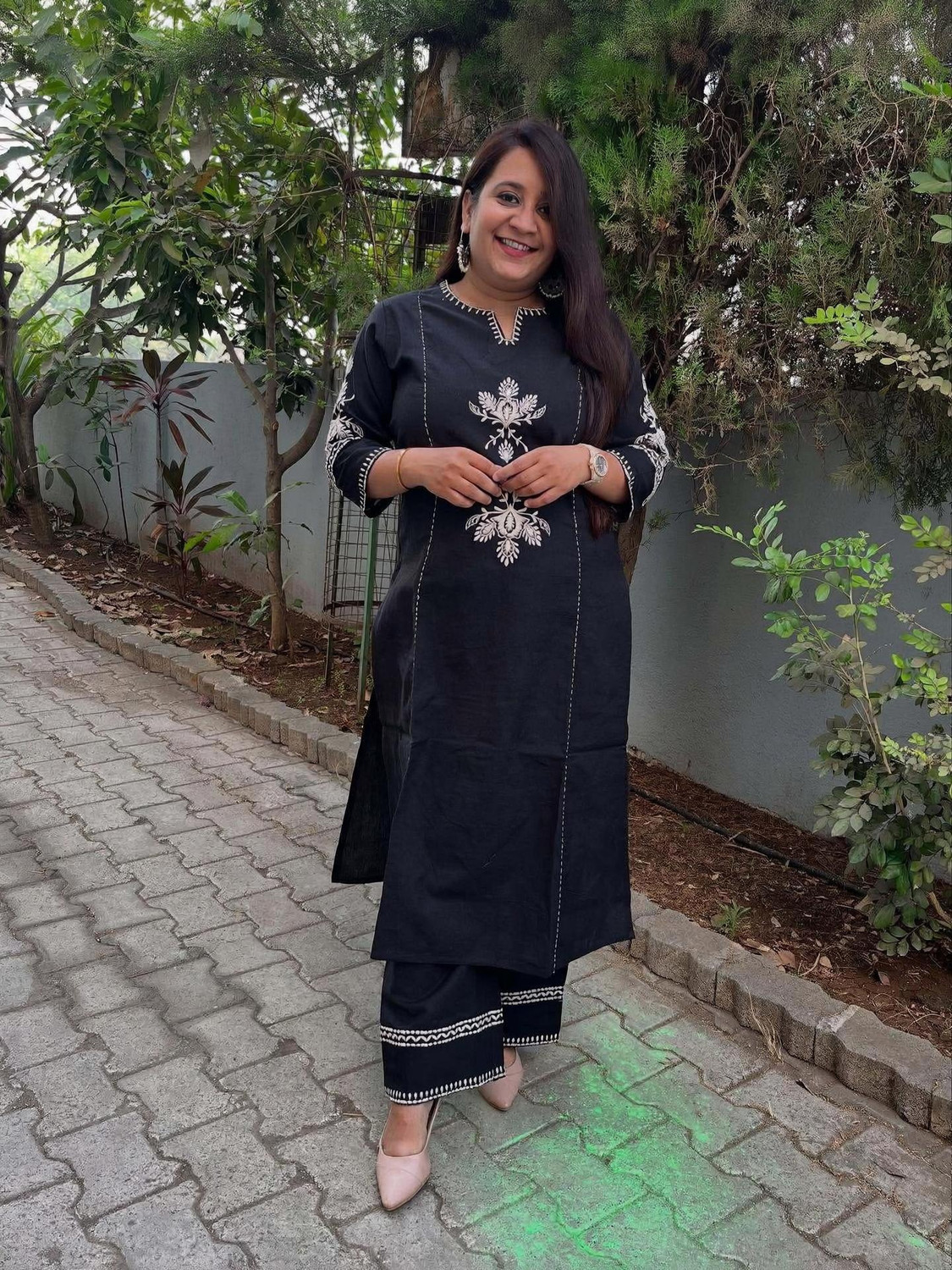 Image of Dimonsher Women Khadi Cotton Kurta Palazzo Set