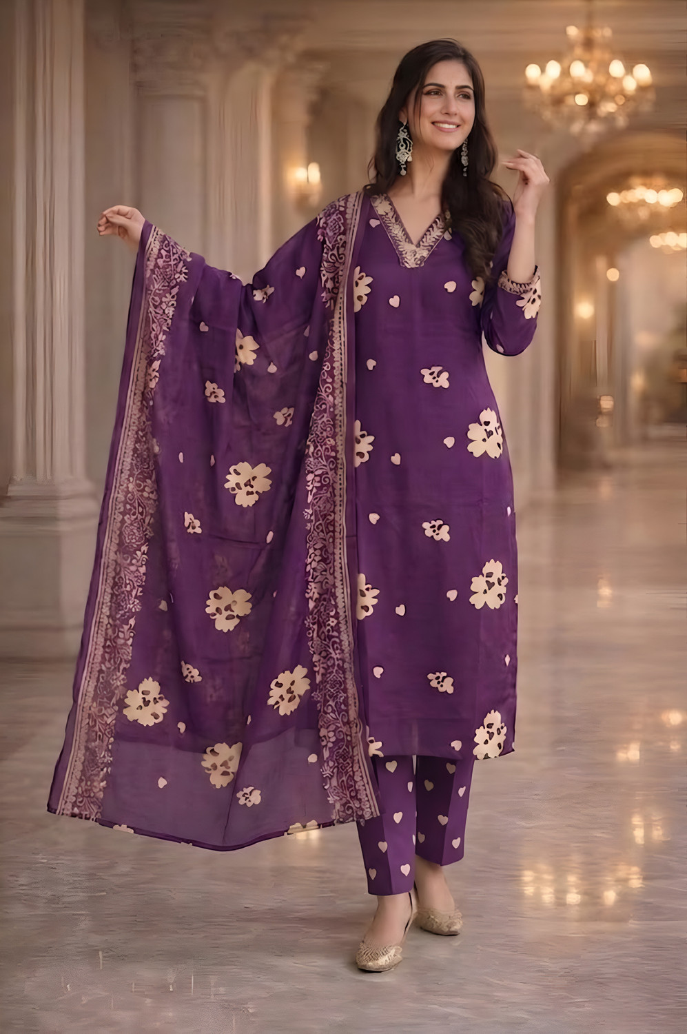 Image of Moda Rapido Women Viscose Rayon Kurta Pyjama Set