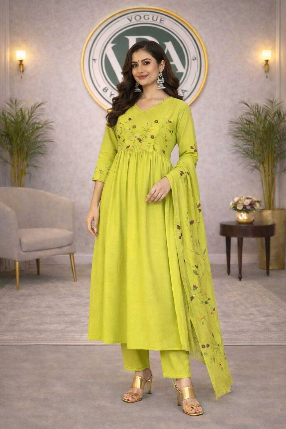 Image of Style Jaipur Women Pure Cotton Kurta Pant Dupatta Set