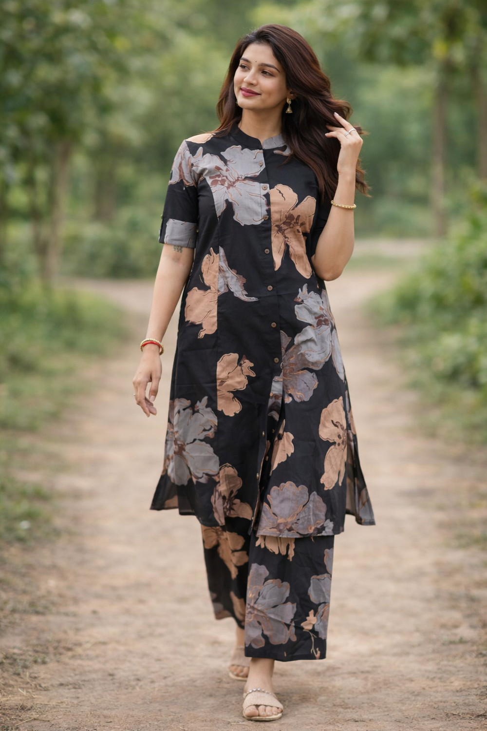 Image of Shantika Women Viscose Rayon Kurta Pant Dupatta Set