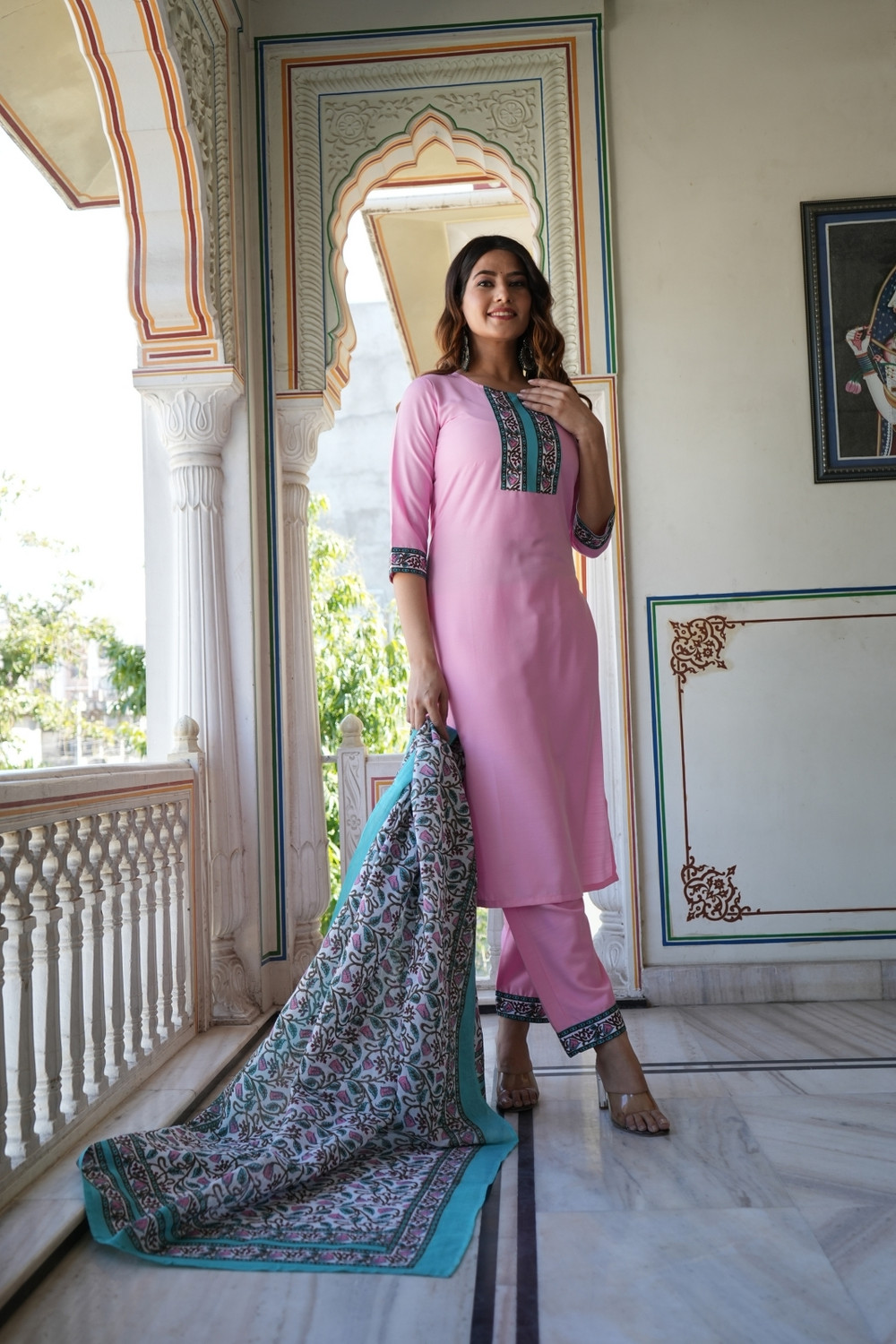 Image of Anni Designer Women Cotton Blend Kurti Pant Set