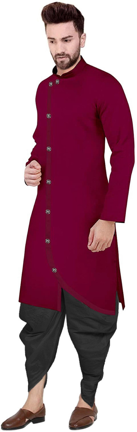 Image of OS Jeans Men Cotton Blend Kurta Dhoti Pant Set