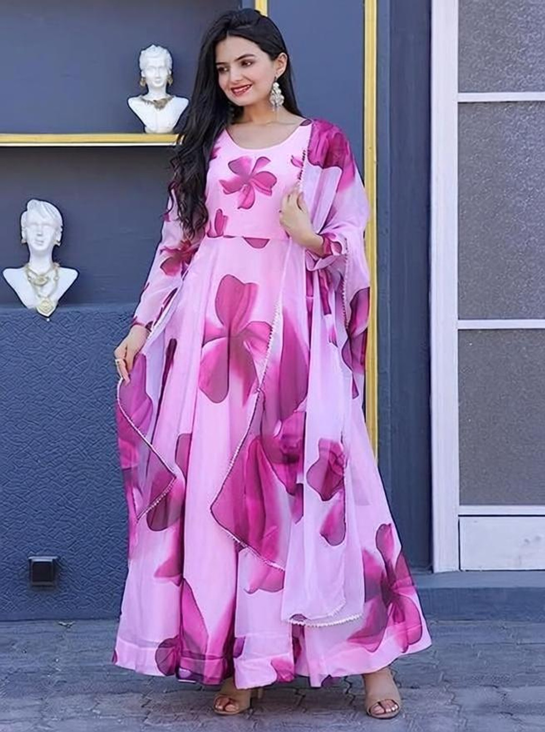 Image of Anni Designer Women Viscose Rayon Kurta Pant Dupatta Set