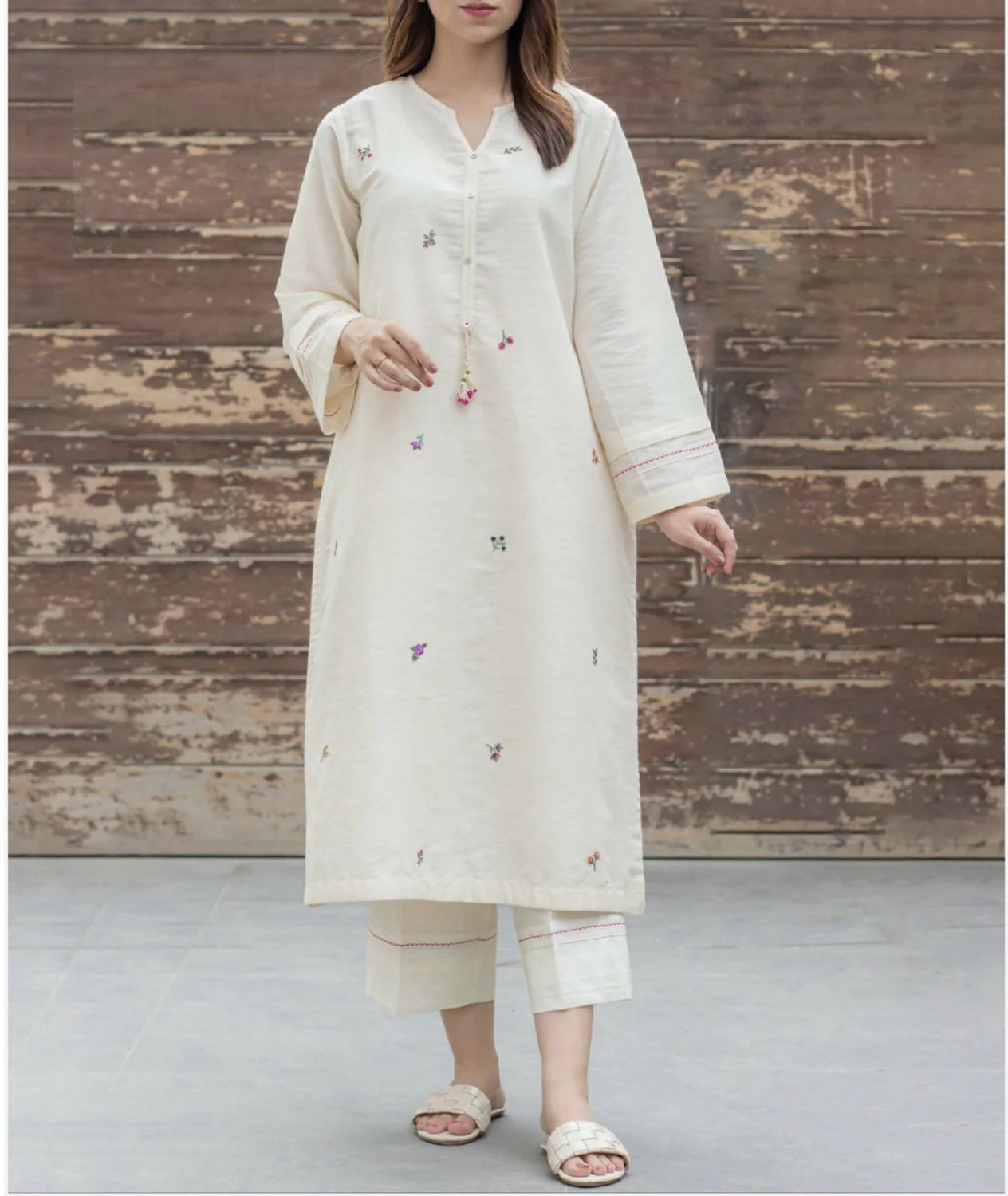 Image of G Bluxe Women Pure Cotton Kurta Palazzo Set