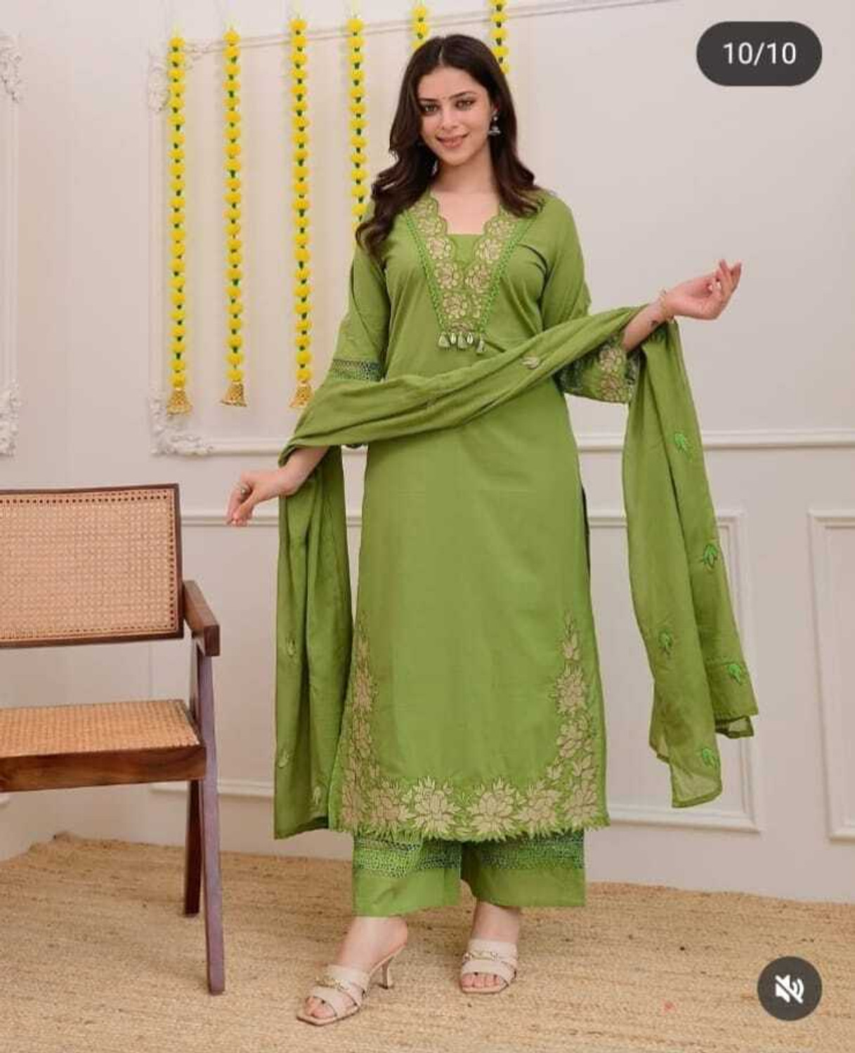 Image of HouseOfCommon Women Cotton Blend Kurta Pant Set