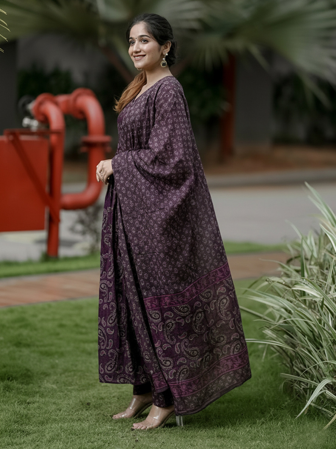 Image of KalyaniiFashion Women Cotton Rayon Kurta Pant Dupatta Set