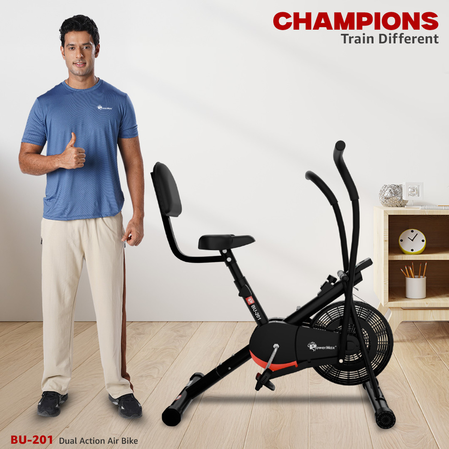 Powermax Fitness BU-201 with Moving Handlebars & LCD Display for Home Cardio Stationary Dual-Action Stationary Exercise Bike - Buy Powermax Fitness BU-201 with Moving Handlebars & LCD Display for Home Cardio Stationary Dual-Action Stationary Exercise Bike Online at Best Prices in India - Cycling | Flipkart.com