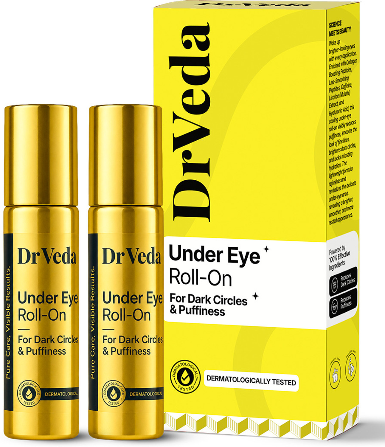 DrVeda Under Eye Cream Roll On for Dark Circles, Puffiness & Fine - Image 6