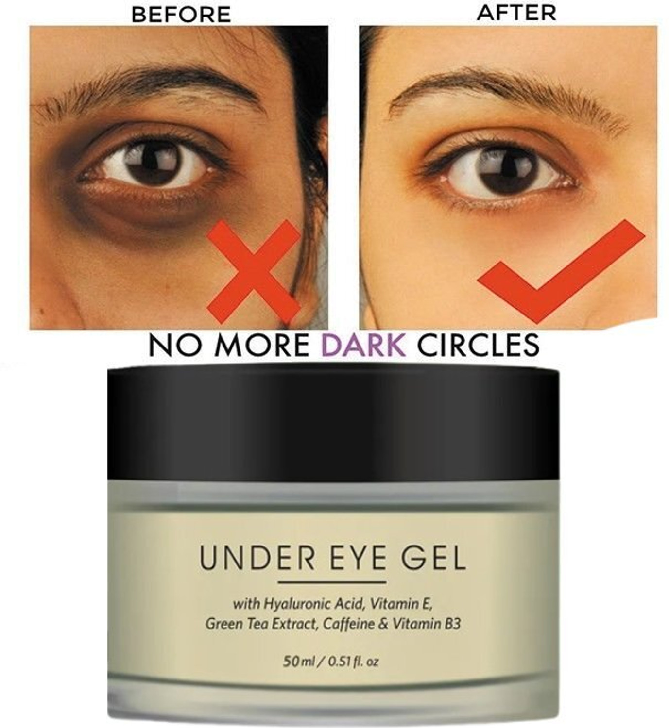 Image of Mexmy Under Eye Cream For Dark Circles, Puffy Eyes, Wrinkles & Removal Of Fine Lines for Women & Men, 50ml (50 ml)