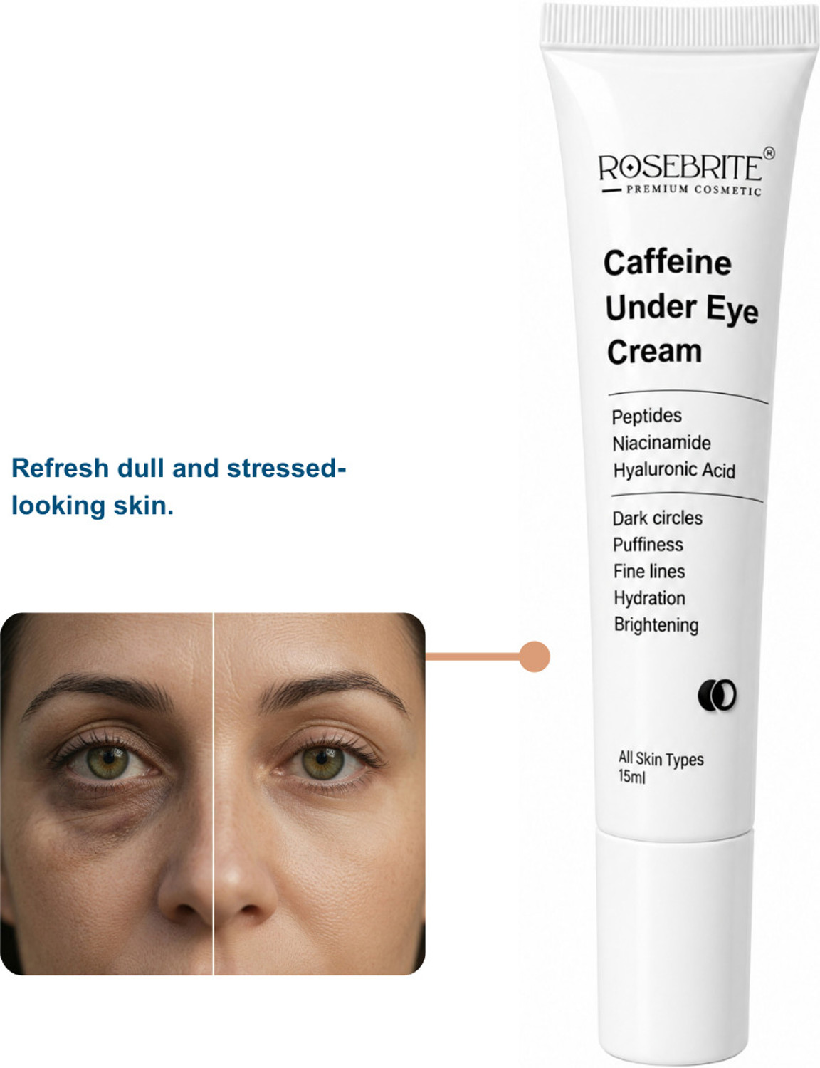 Image of Mexmy Under Eye Cream For Dark Circles, Puffy Eyes, Wrinkles & Removal Of Fine Lines for Women & Men, 50ml (50 ml)