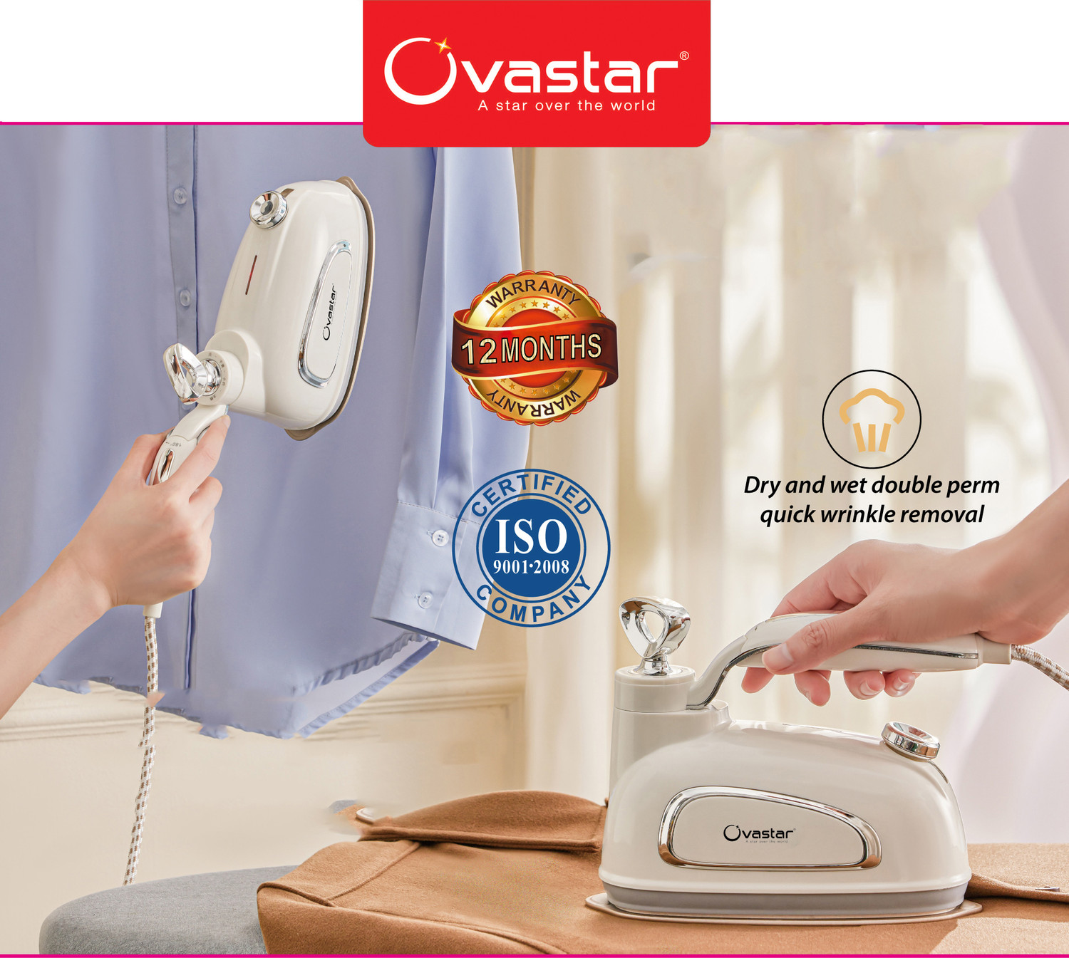 Image of Ovastar OWGS-1896S Travel Fabric Steamer