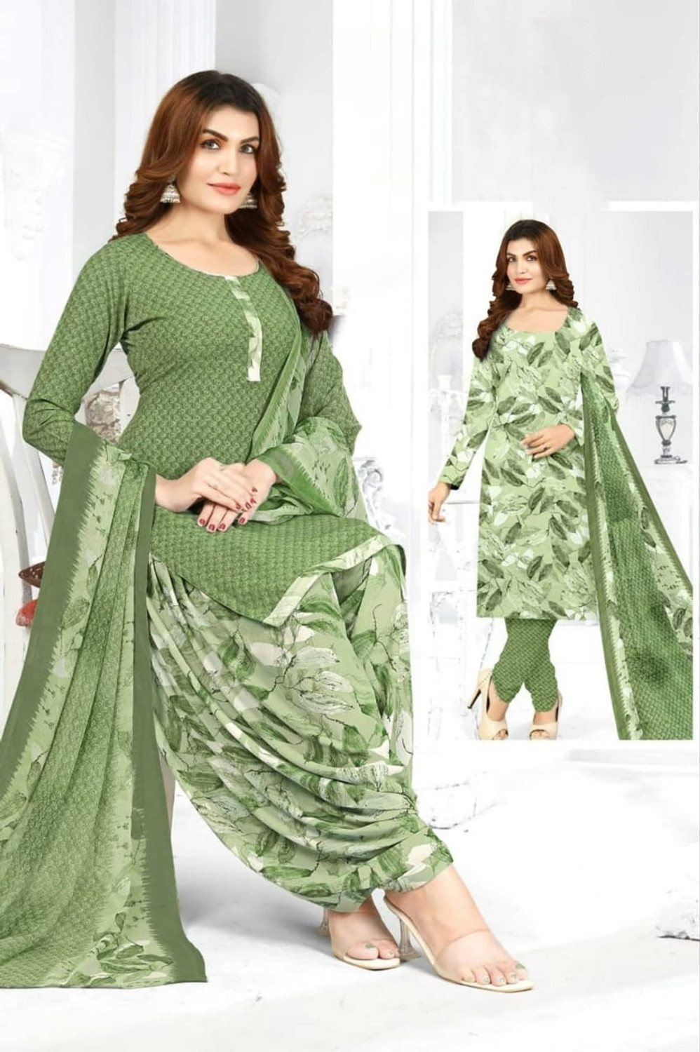 Image of Vijay Deep Silk Mill Unstitched Crepe Salwar Suit Material Printed