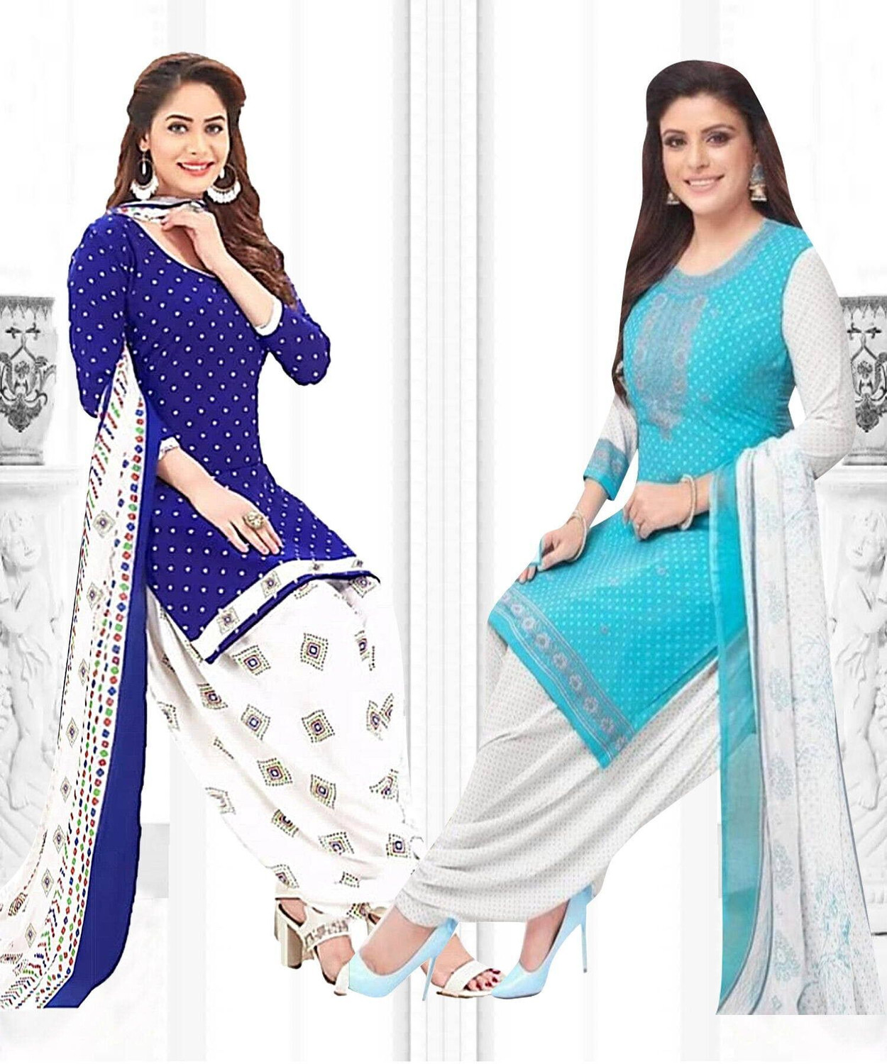 Image of Vijay Deep Silk Mill Unstitched Crepe Salwar Suit Material Printed
