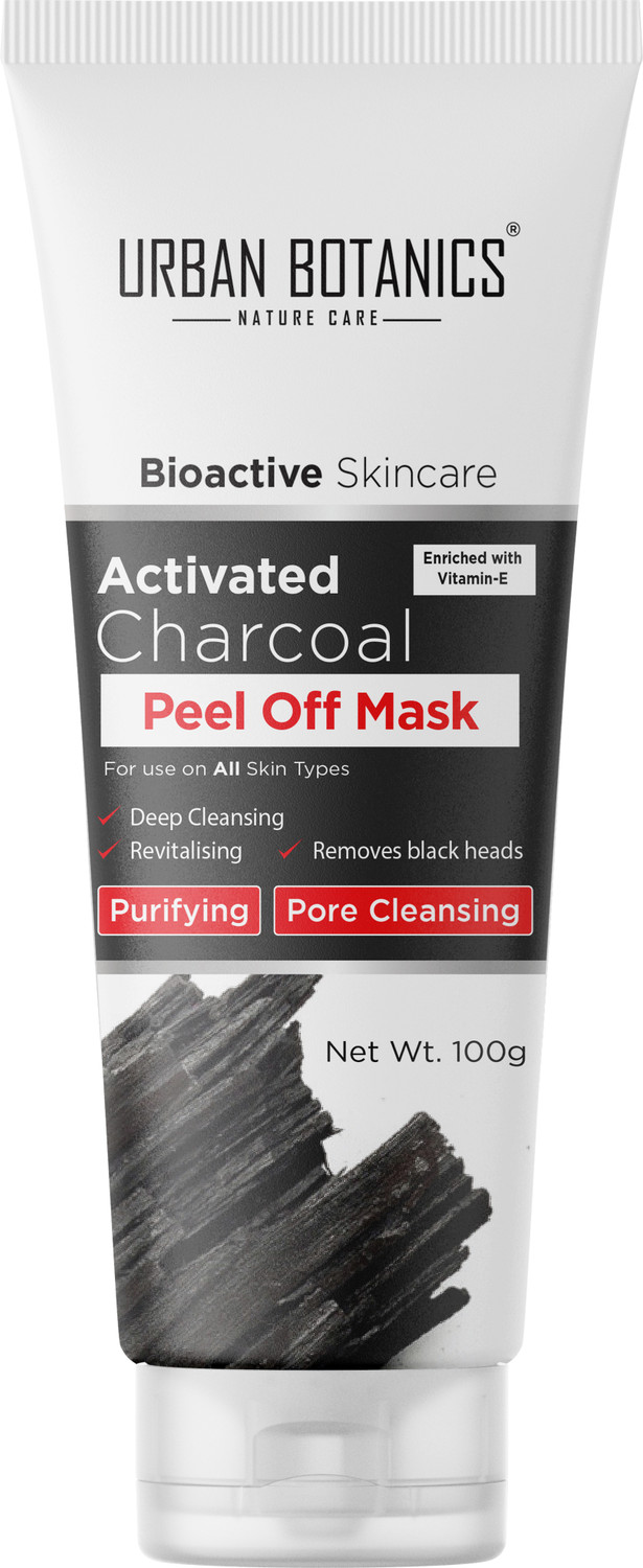 Image of UrbanBotanics Charcoal Peel off Mask For Men & Women | Removes Blackheads and Whiteheads (100 g)