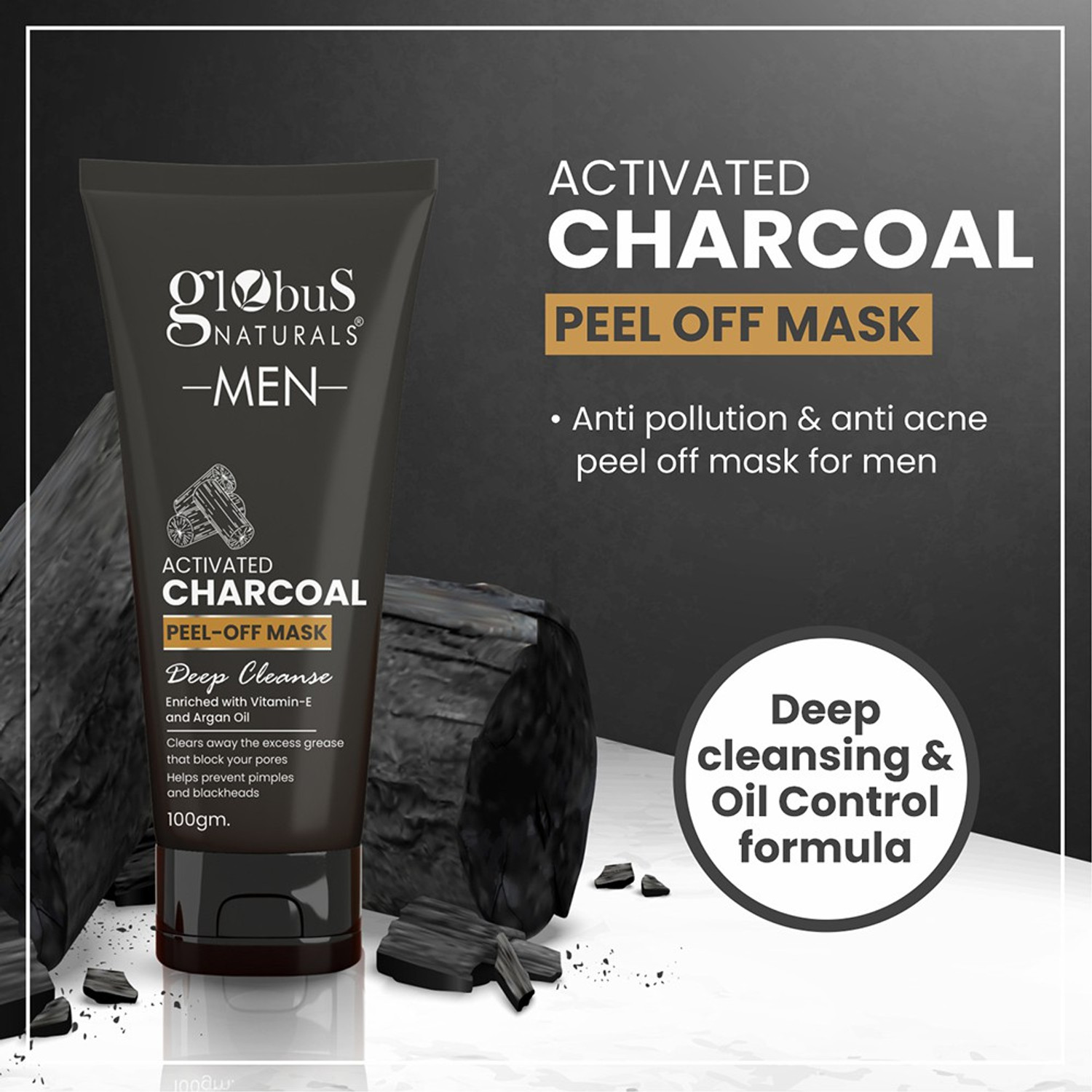 Image of THE MAN COMPANY Charcoal Face Sheet Mask (75 ml)