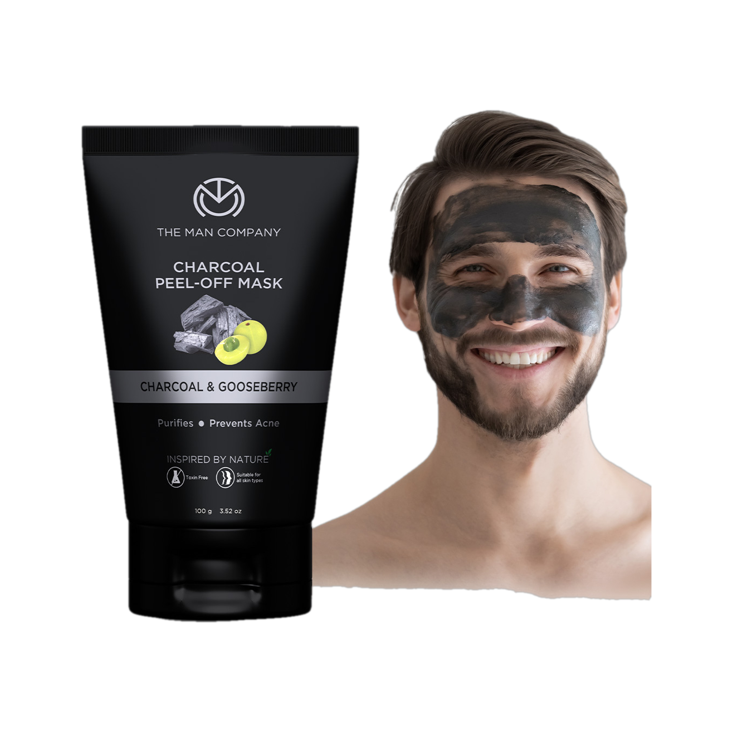 Image of THE MAN COMPANY Charcoal Face Sheet Mask (75 ml)