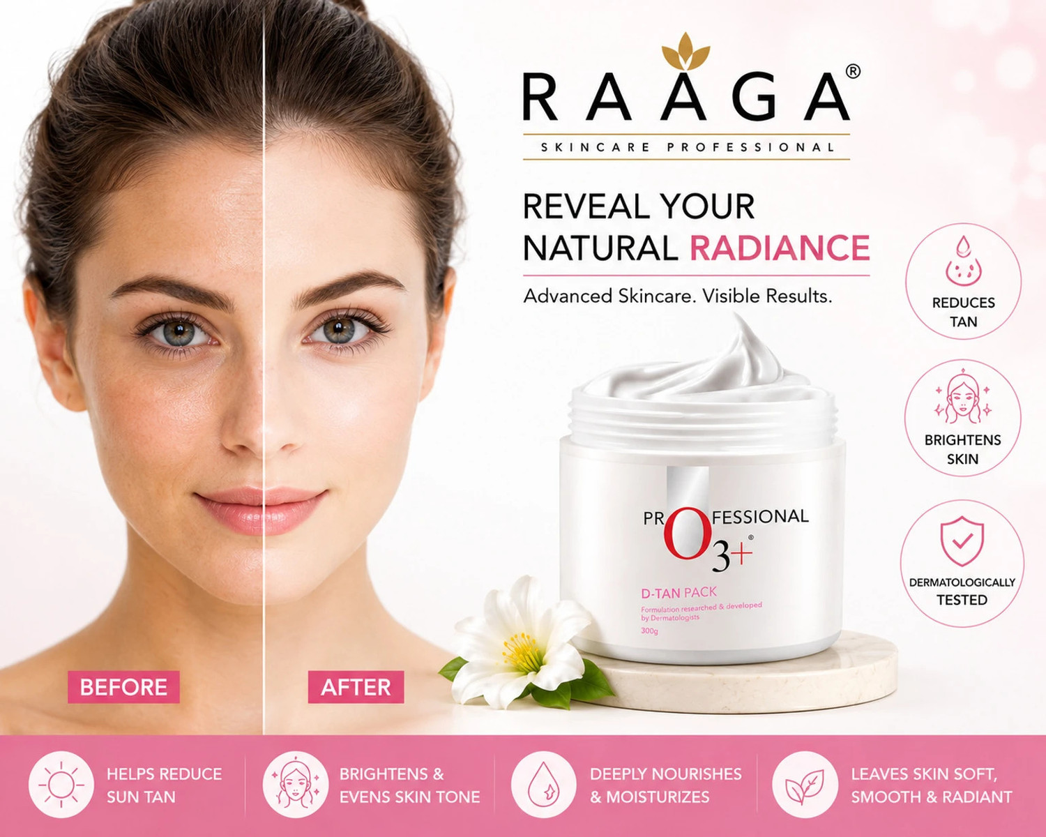 Image of STRAIT GLATT O3 Professional D-Tan De-Tan Facial Mask for Glowing Skin (300 g) (300 g)