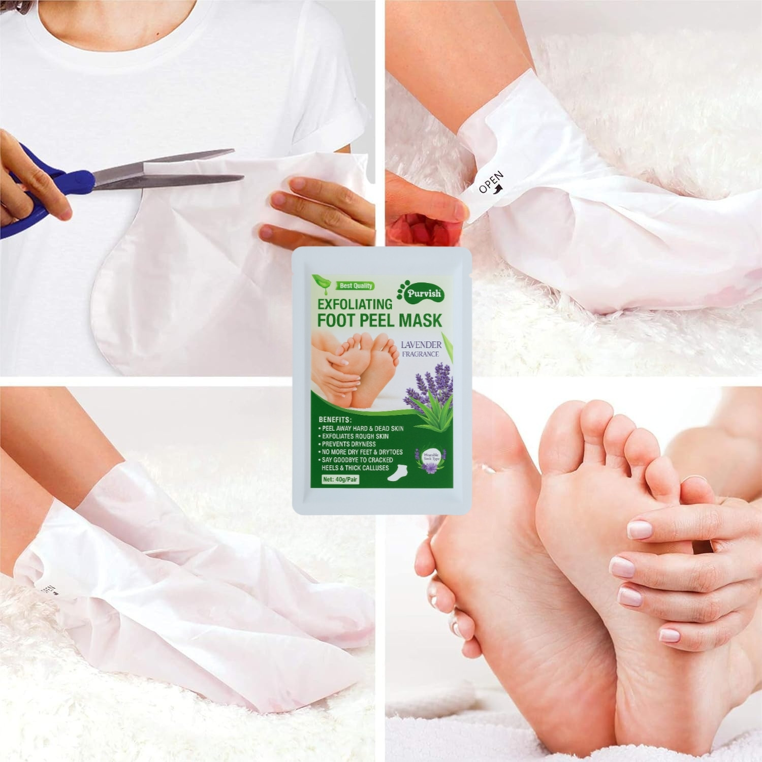 Image of purvish Feet Dead Skin Remover Mask | Deep Exfoliation | Natural Feet Peeling Mask (800 g)