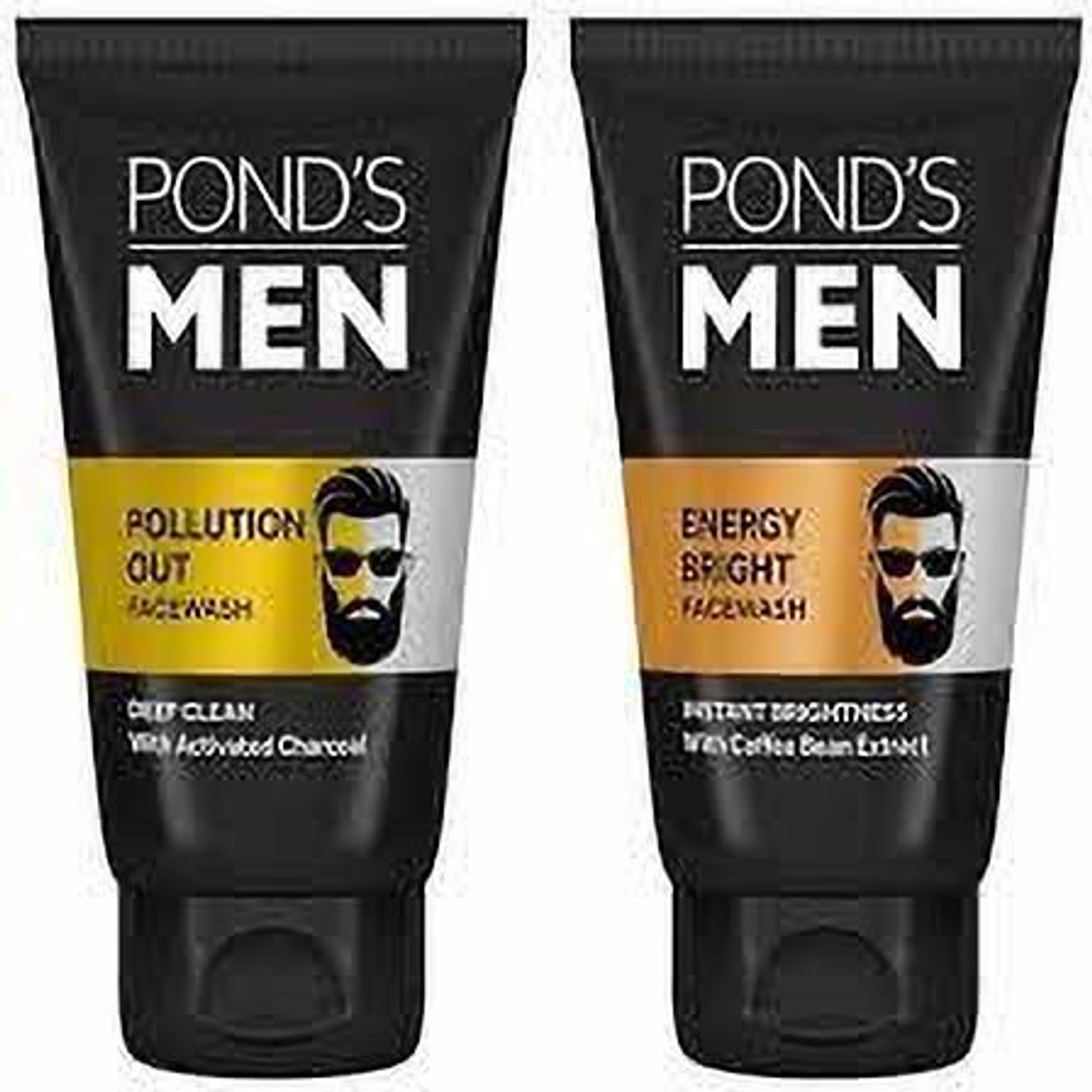 Image of POND's MENS ENERGY BRIGHT FACEWASH 50G + MENS POLLUTION OUT FACEWASH 50G Face Wash (100 g)