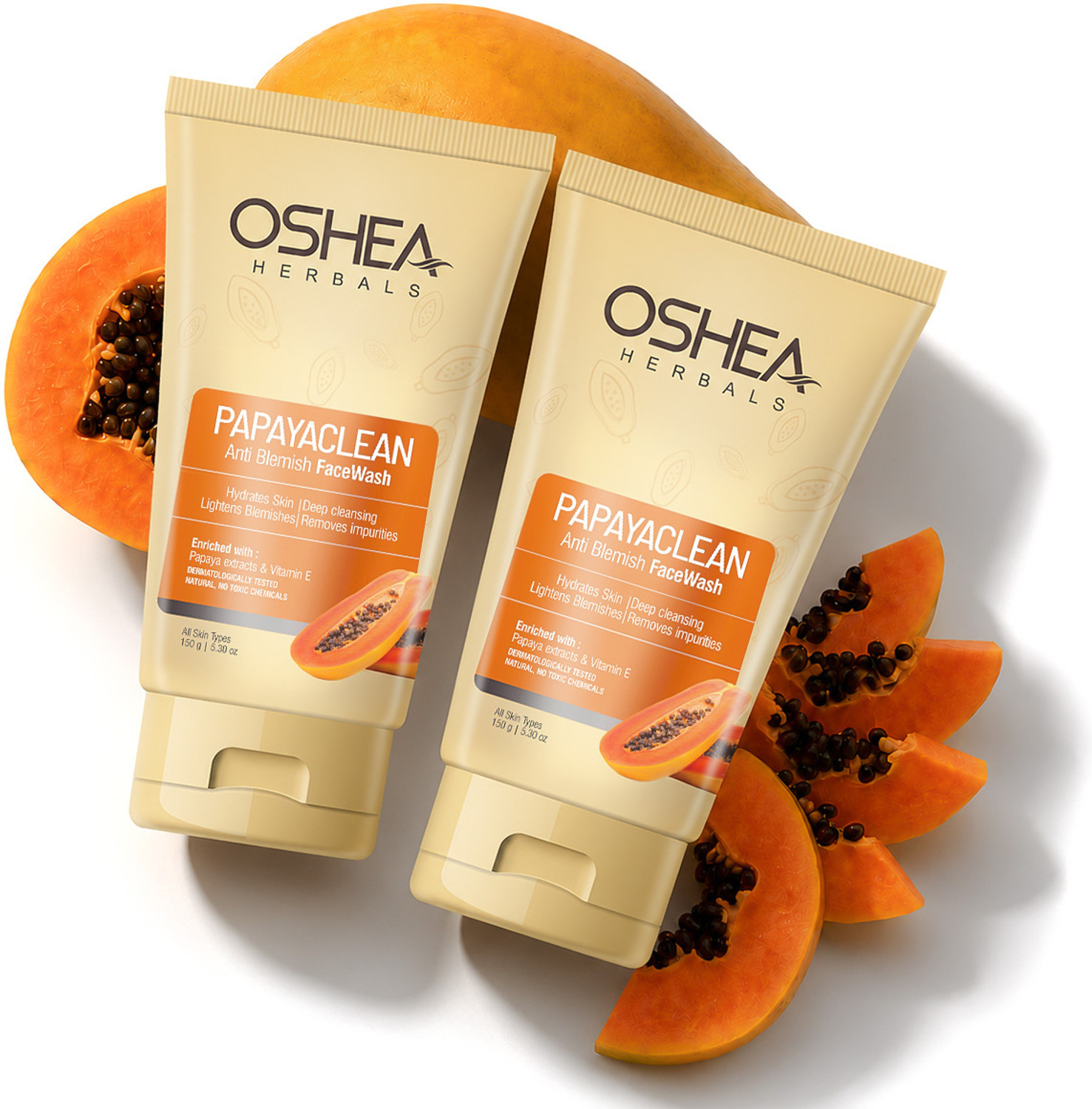 Oshea Herbals Papayaclean Anti-Blemish Facewash 300g (2x150g) - Image 1