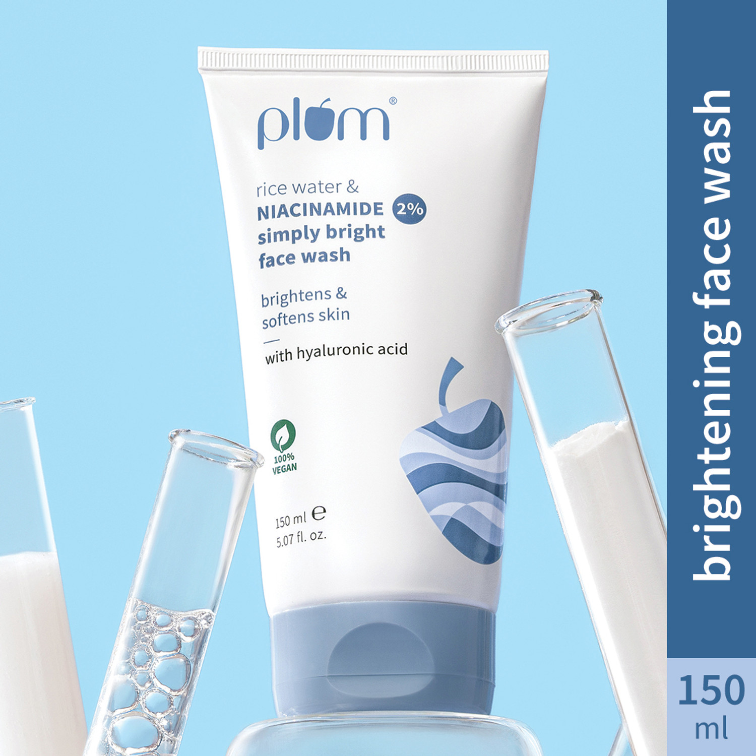 Image of Plum Rice Water & 2% Niacinamide | For All Skin Types | Gentle & Non-Drying | Dermat Tested | 150 ml (Pack of 2) Face Wash (330 ml)