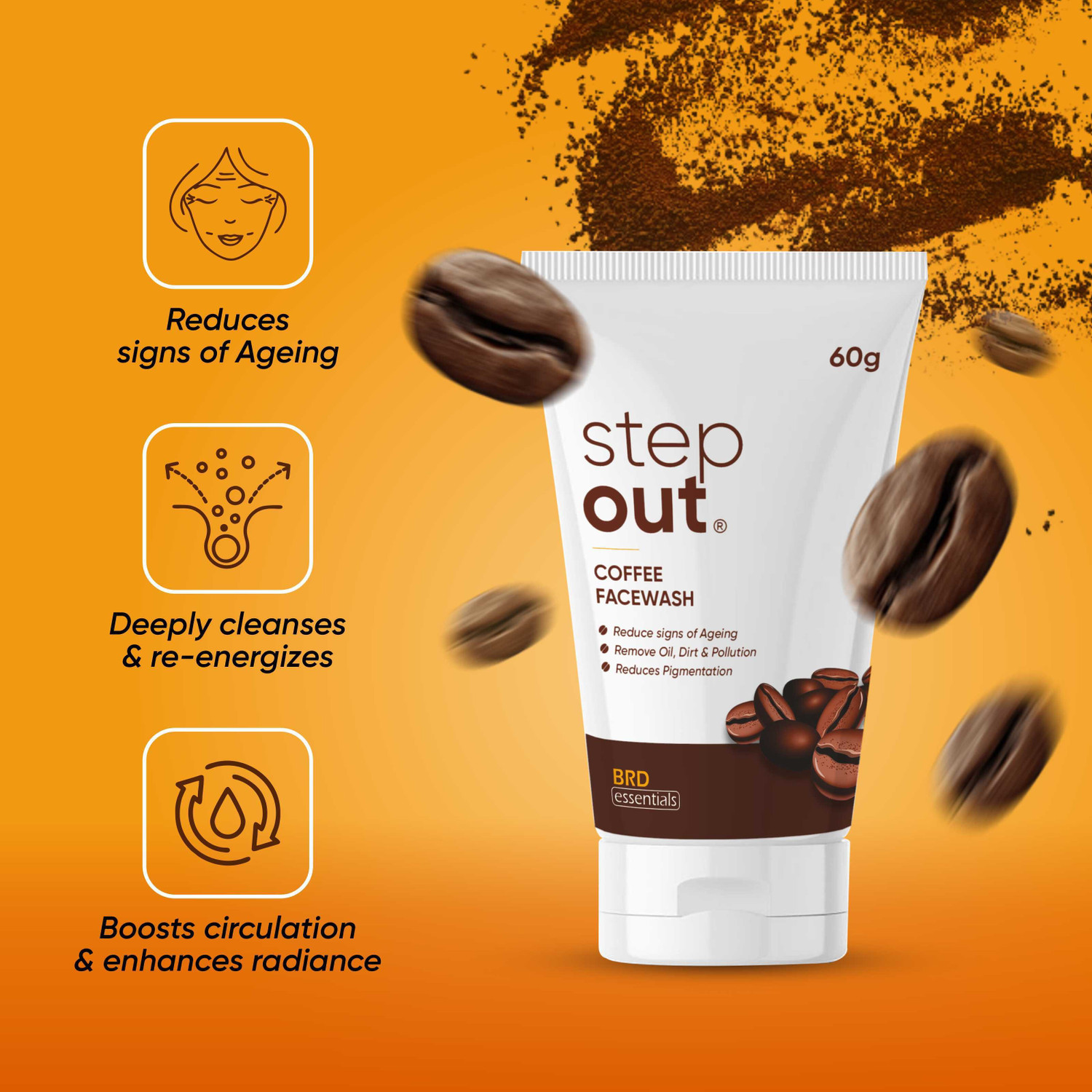 Image of STEPOUT Coffee Pack of 2 | Deep Cleansing & Oil Control Face Wash (120 g)