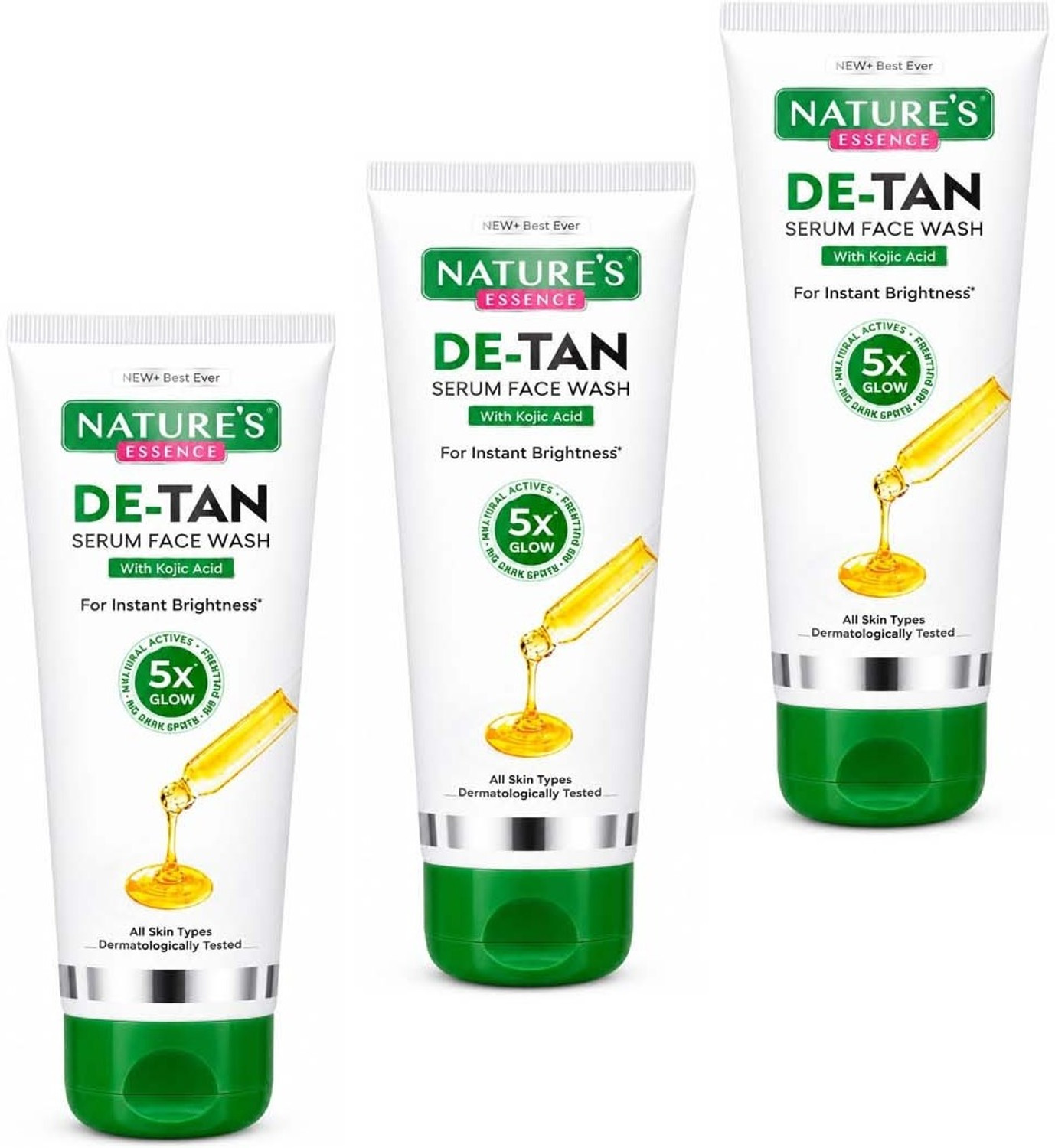 Nature's Essence De-Tan Serum Face Wash 150g (Pack of 3) - Image 1