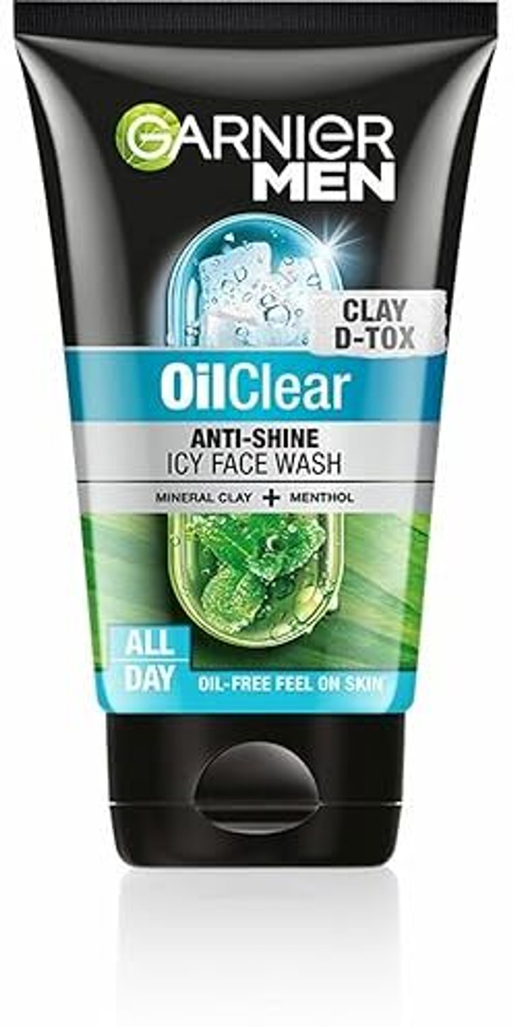 Garnier Men Men Oil Clear Deep Cleansing, with Mineral Clay and Menthol Face Wash (150 g) - Image 1