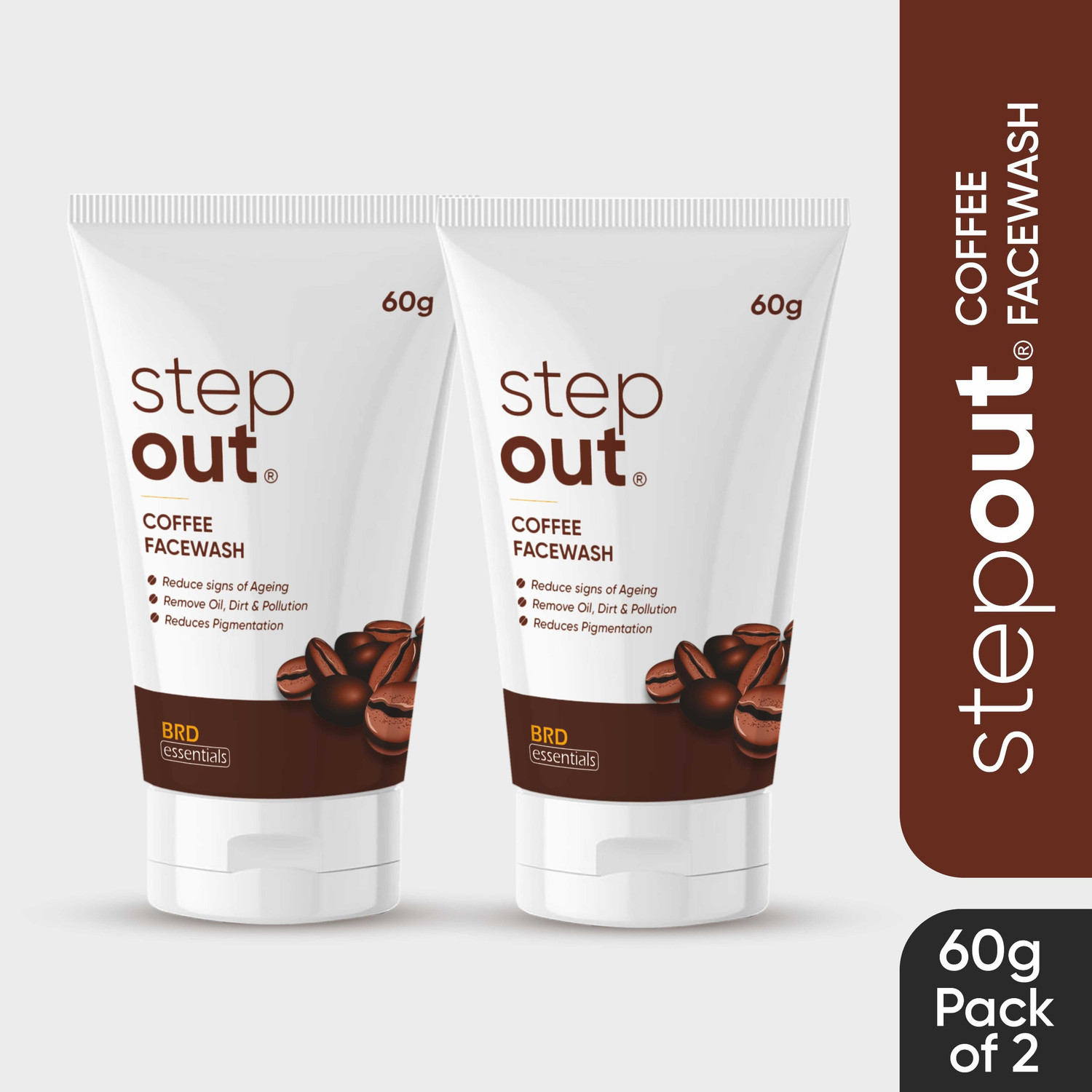 Image of STEPOUT Coffee Pack of 2 | Deep Cleansing & Oil Control Face Wash (120 g)