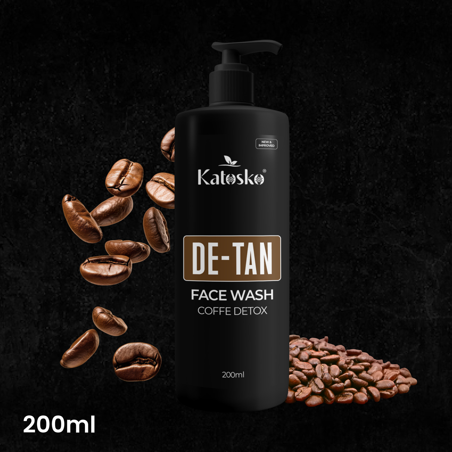 Image of Katosko De-Tan Face wash For Deep Cleansing, Infused With Natural Actives and Coffee Beans Powder, Removes Excess Oil, Face Wash (600 ml)