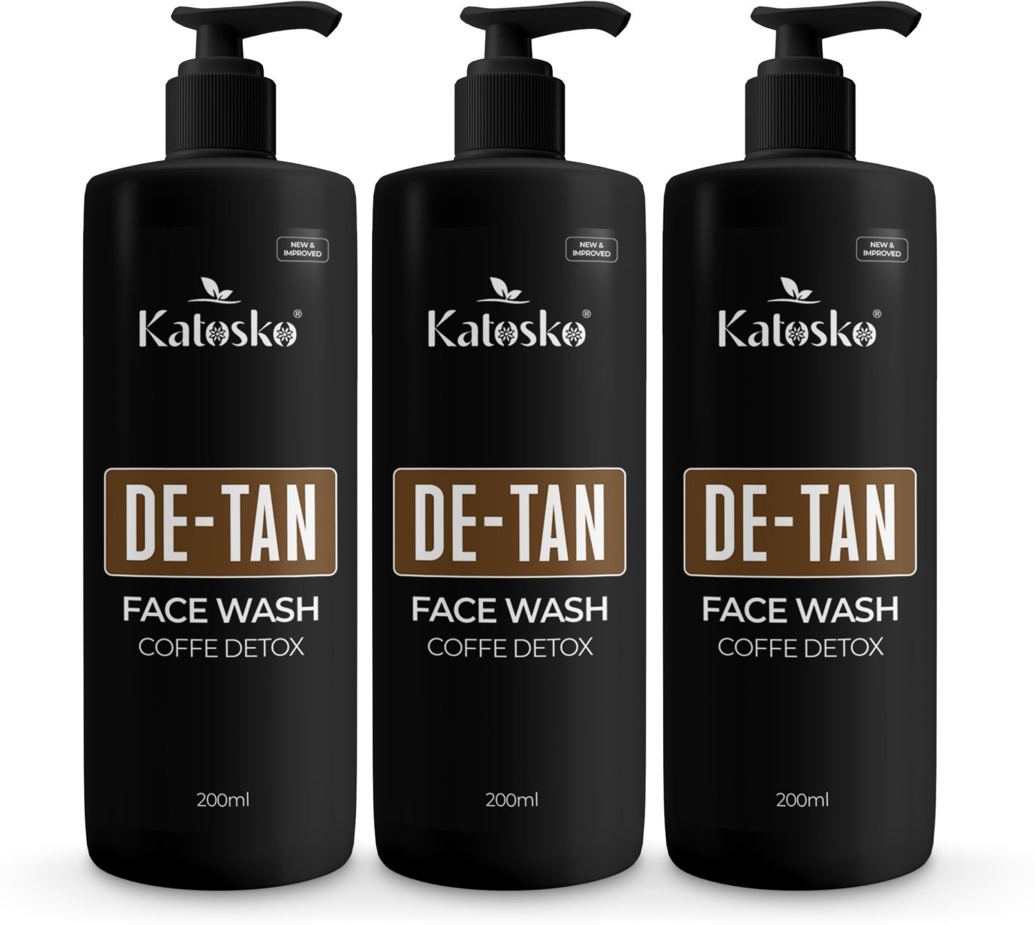 Image of Katosko De-Tan Face wash For Deep Cleansing, Infused With Natural Actives and Coffee Beans Powder, Removes Excess Oil, Face Wash (600 ml)