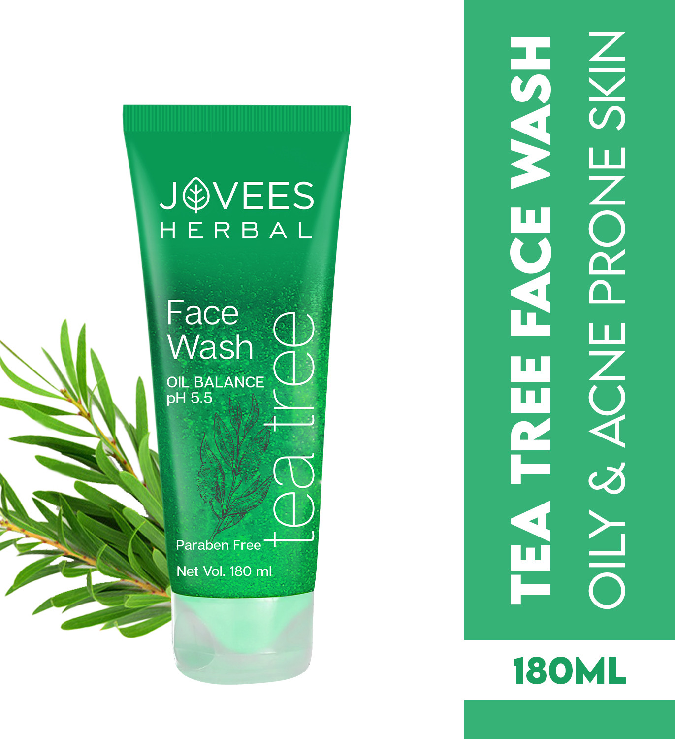 JOVEES Herbal Tea Tree Oil Control Face Wash 120ml - Image 1