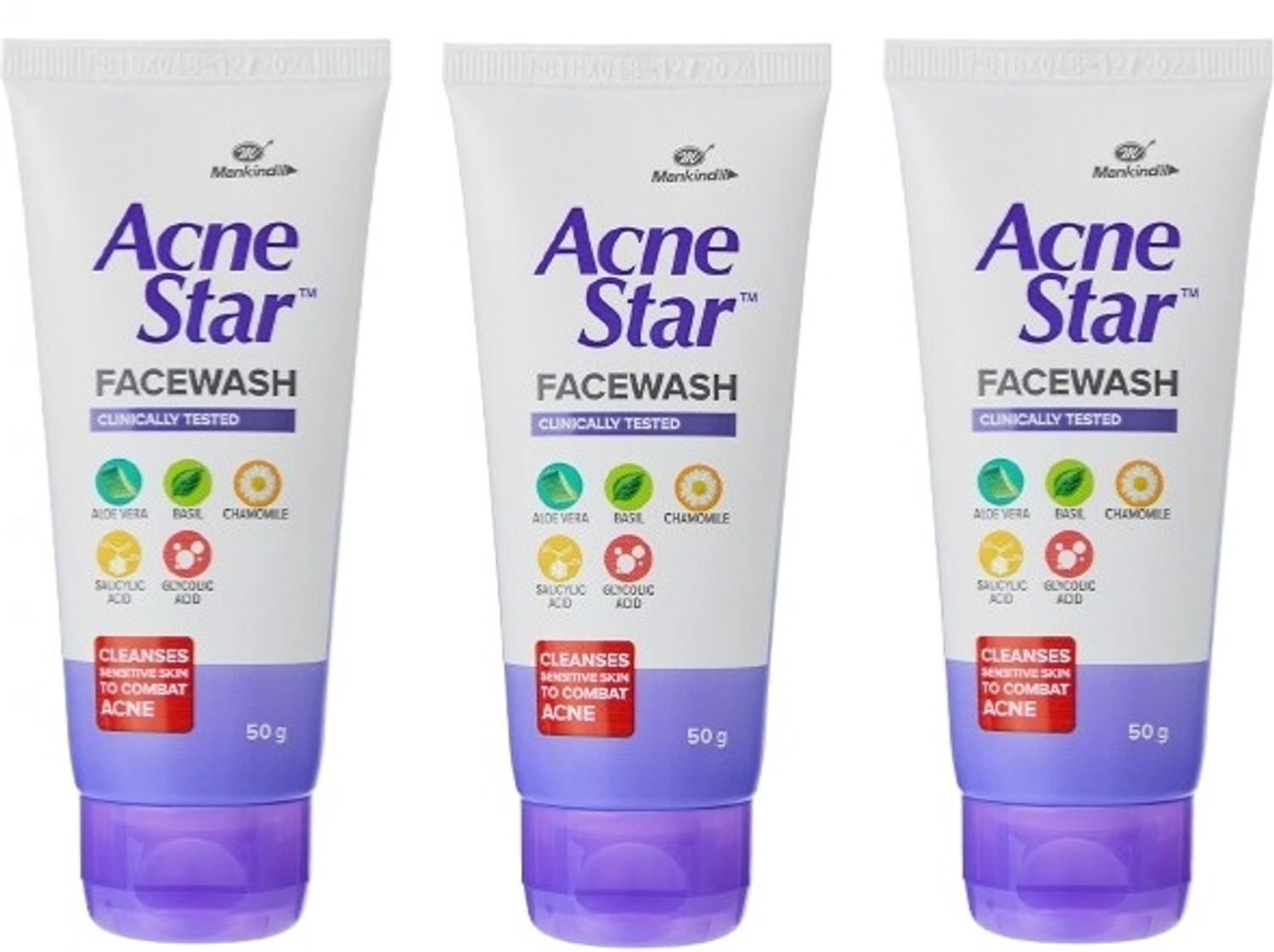 acnestar Unisex Face Wash 3 Pack (50g) 3 Pieces - Image 1