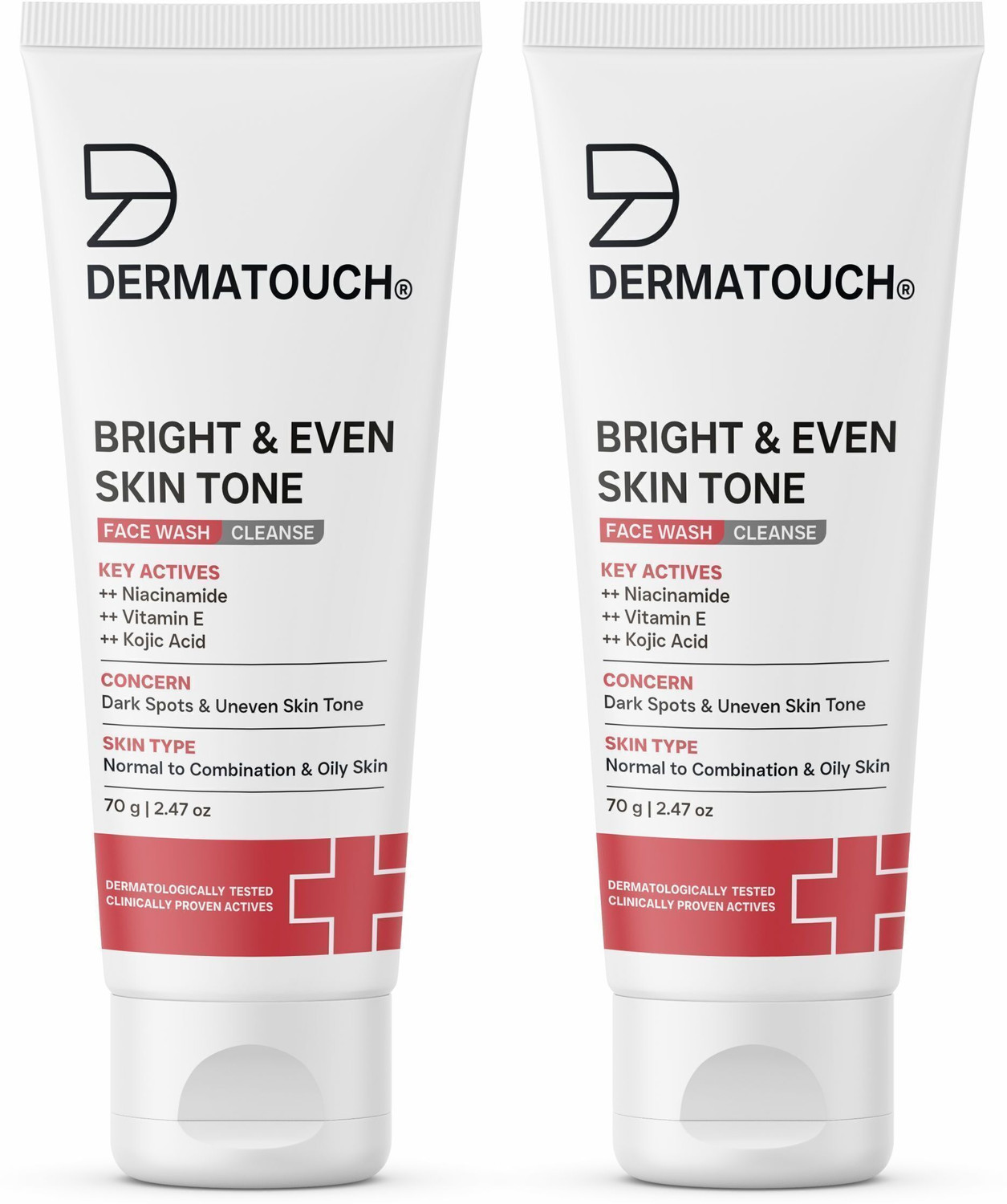 Dermatouch Bright & Even Tone with Niacinamide, Vitamin E and Kojic Acid (PO2) Face Wash (140 g) - Image 1