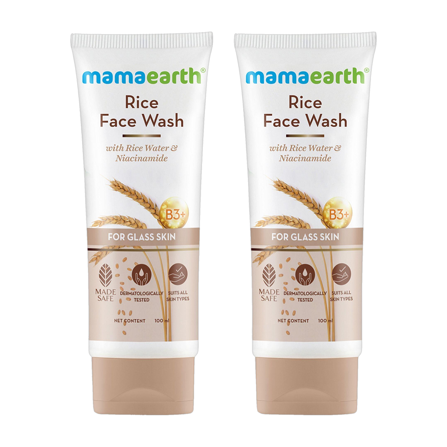 Mamaearth Rice With Rice Water & Niacinamide for Glass Skin Face Wash (200 ml) - Image 1